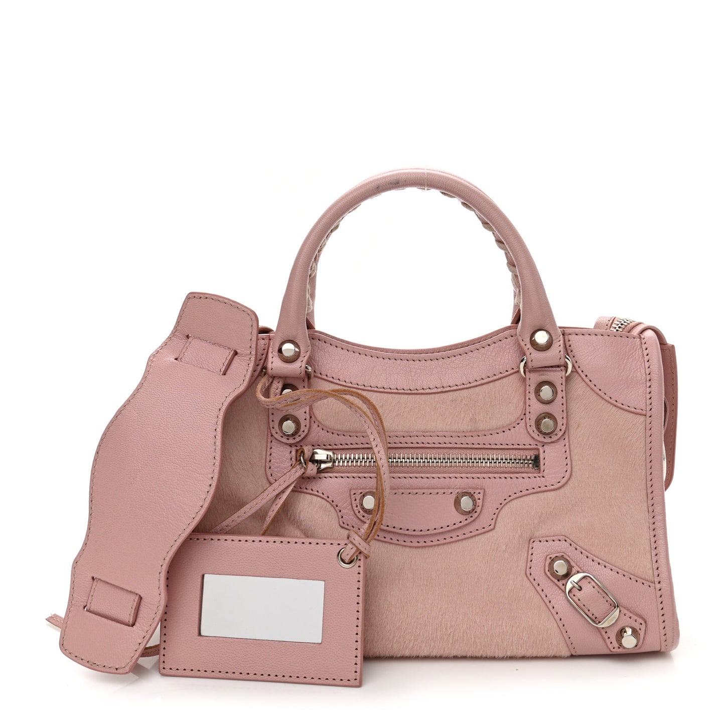 Calf Hair Classic Silver Hardware Mini City Pink