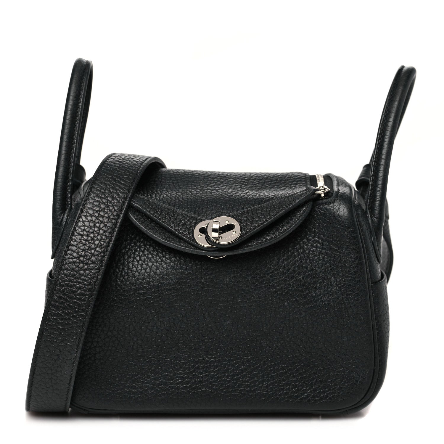 Hermes Taurillon Clemence Mini Lindy 20 Black 1 of 12