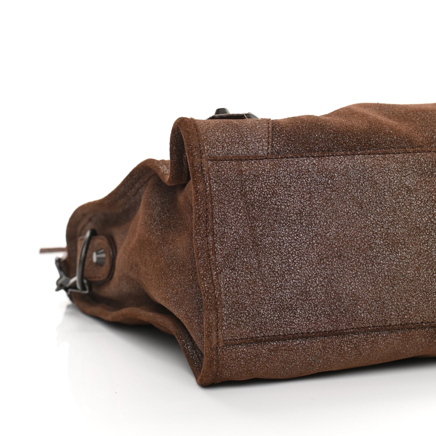 Metallic Craquele Calfskin Classic Hardware City Bronze