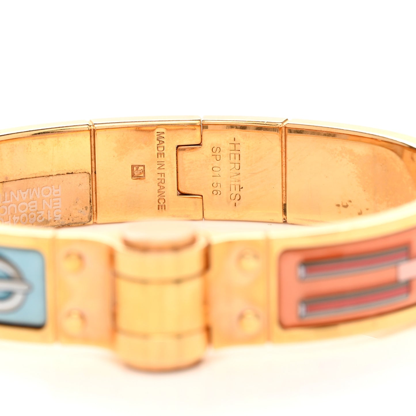 Enamel Printed Narrow En Boucles Hinged Bracelet S Romantique