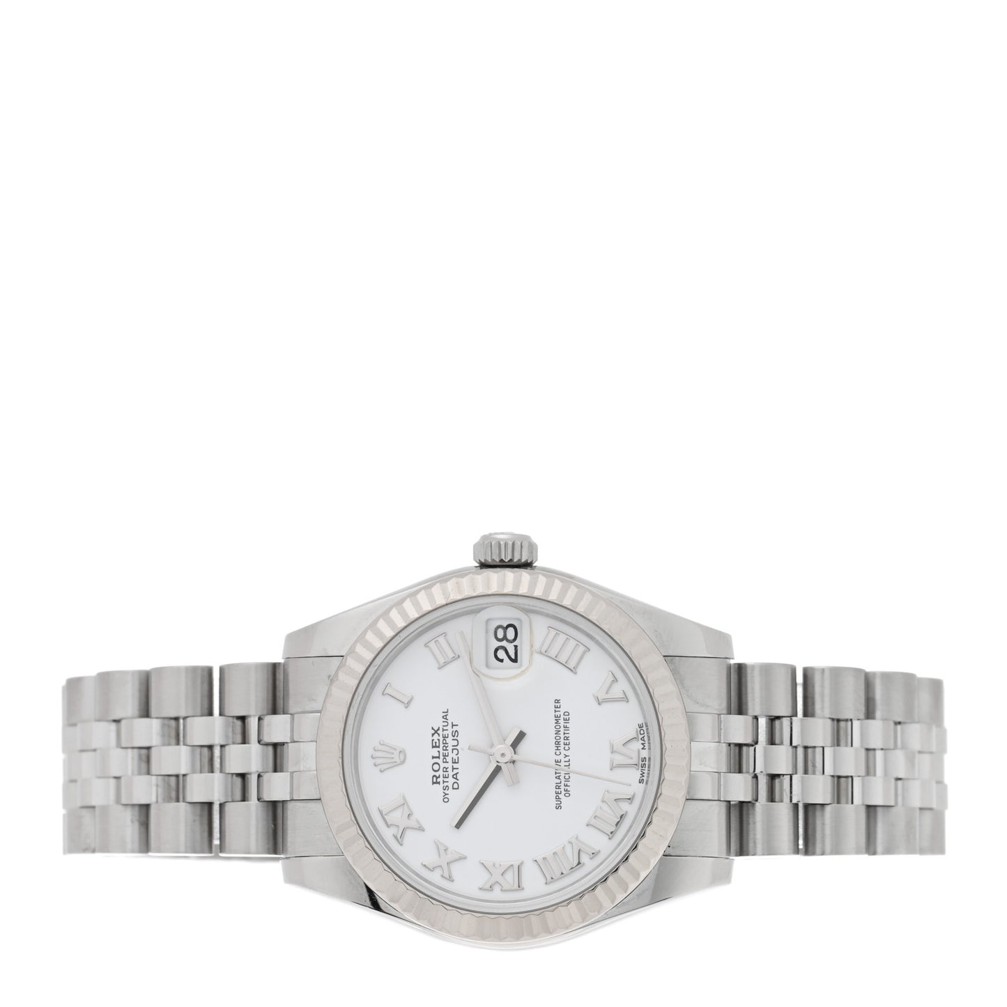 Stainless Steel 18K White Gold 31mm Oyster Perpetual Datejust Watch White Roman 178274