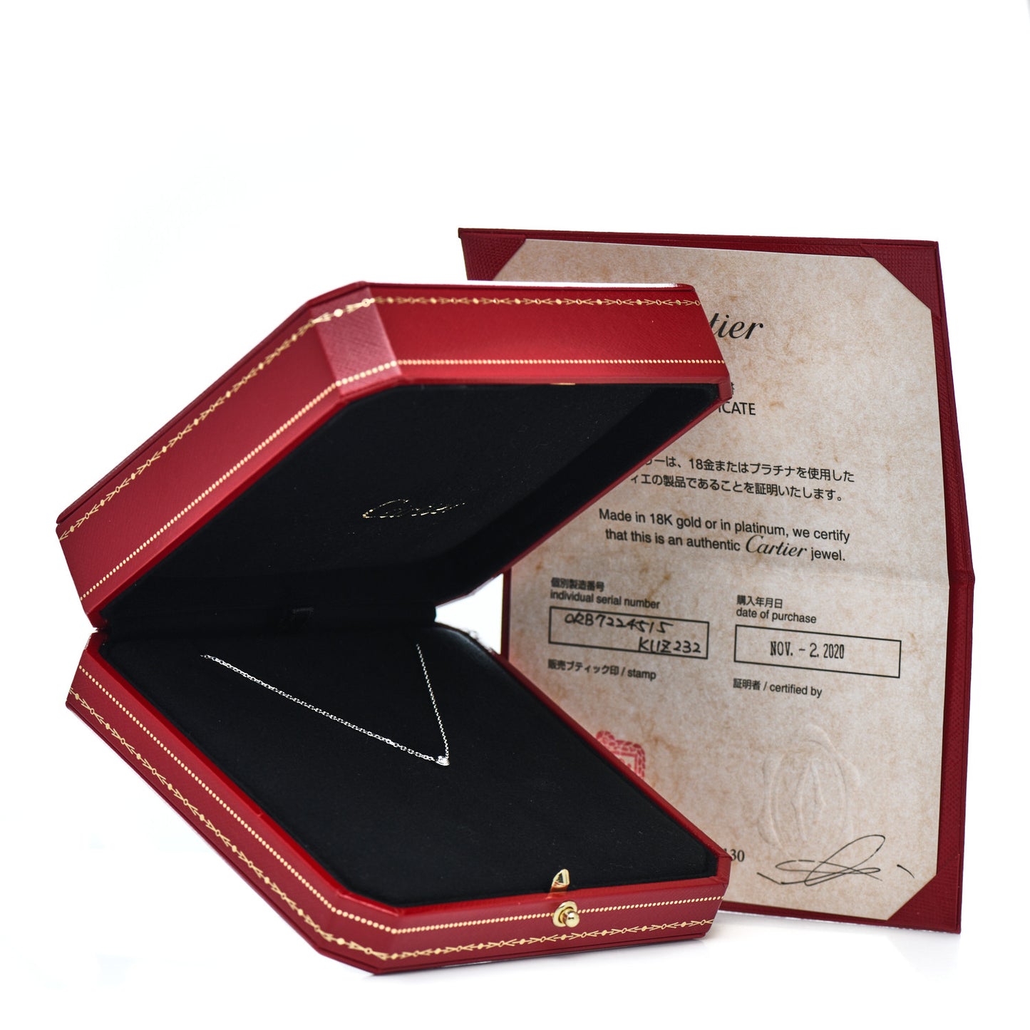 18K White Gold Diamond XS D'Amour Pendant Necklace