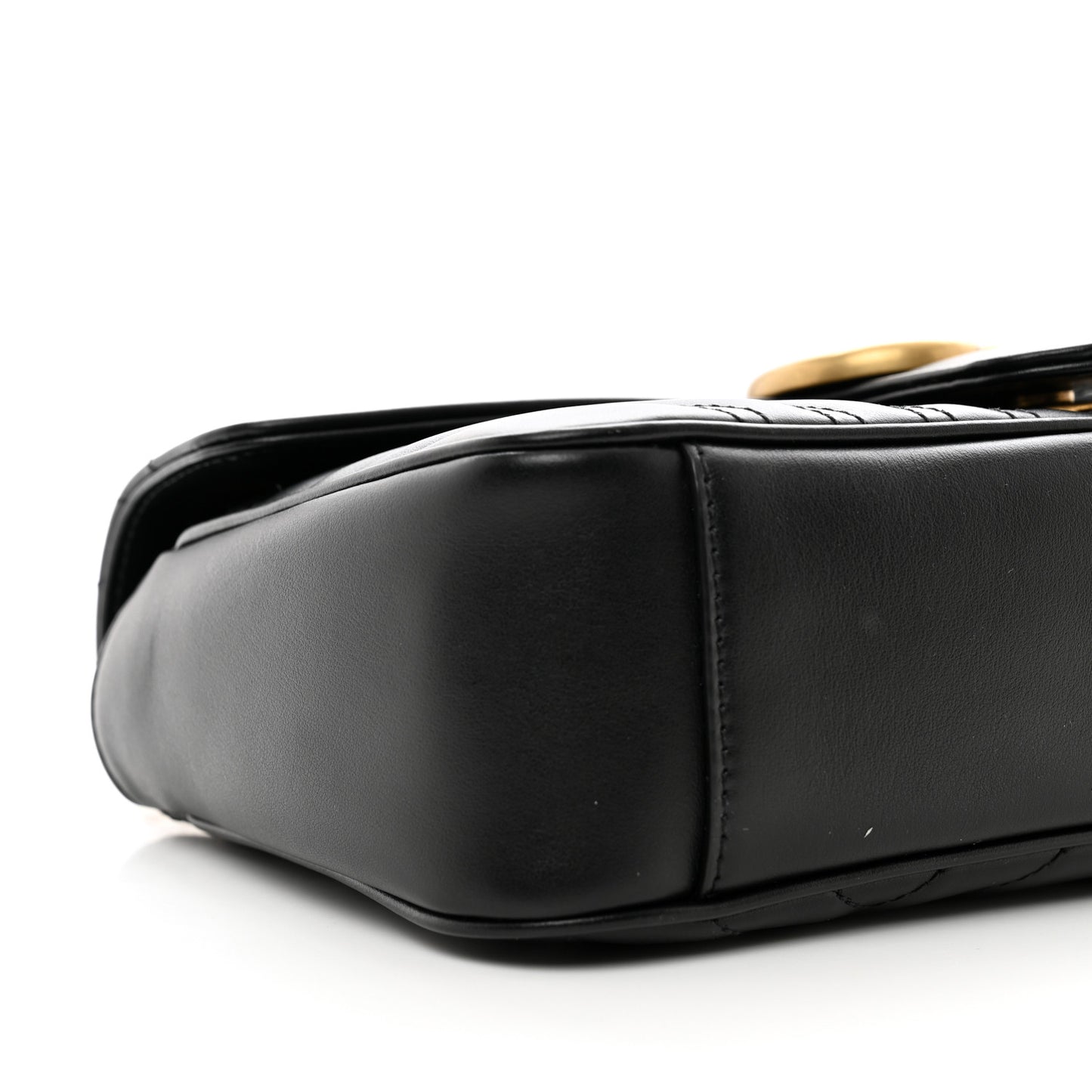 Calfskin Matelasse Small GG Marmont Shoulder Bag Black