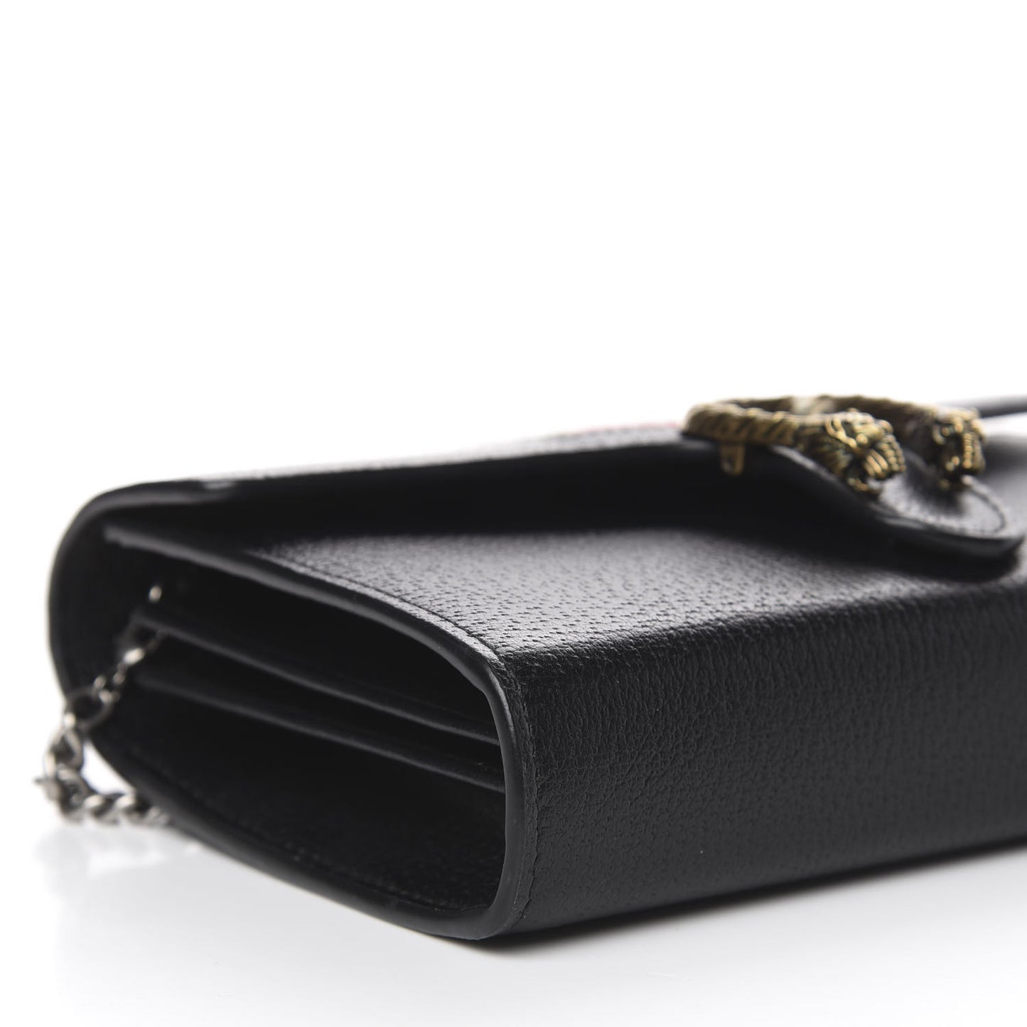 Calfskin Web Mini Dionysus Chain Wallet Black