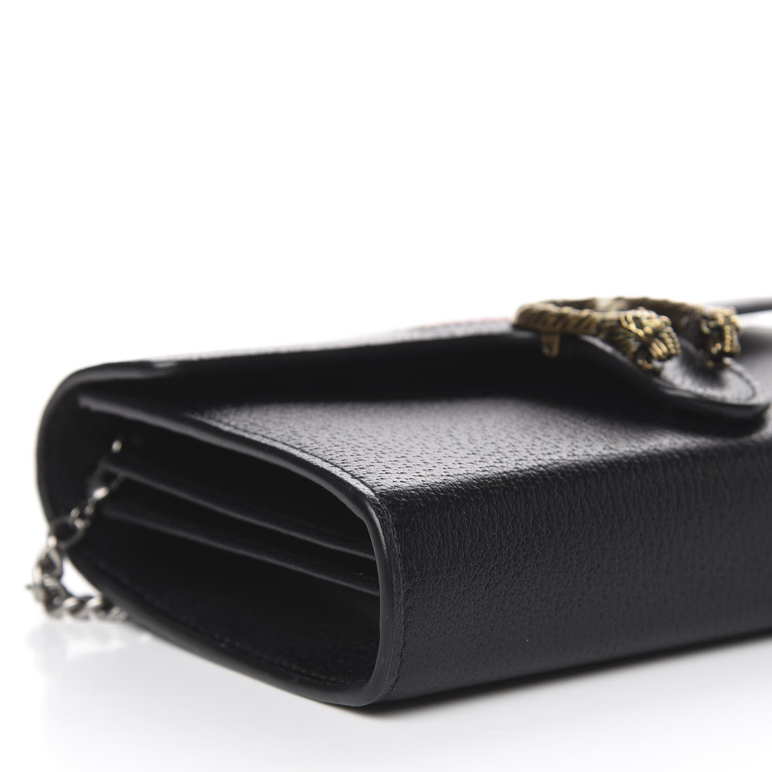 Gucci Calfskin Web Mini Dionysus Chain Wallet Black 8 of 11