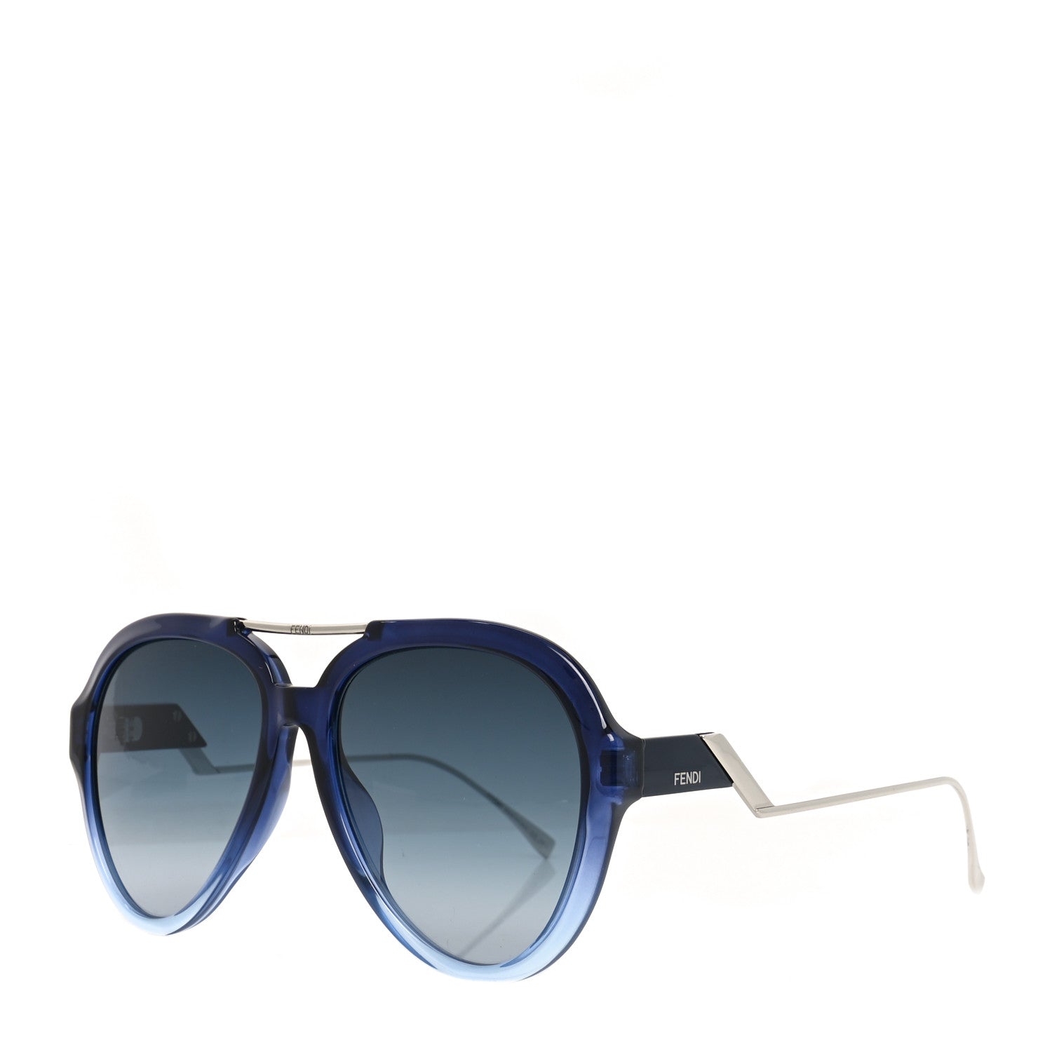 Fendi Metal Acetate Aviator Sunglasses FF 0322 Blue Silver 1790729