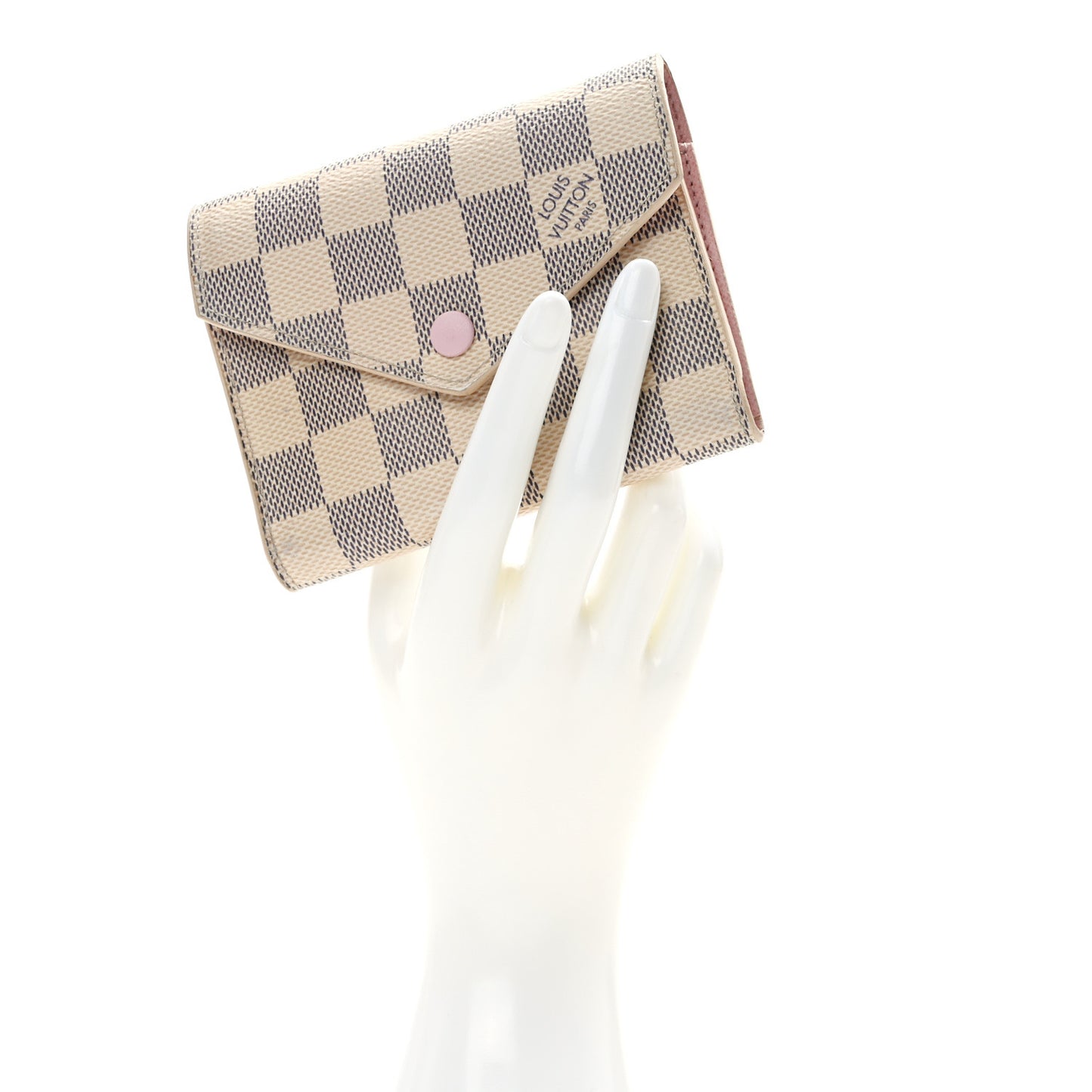 Damier Azur Victorine Wallet Rose Ballerine