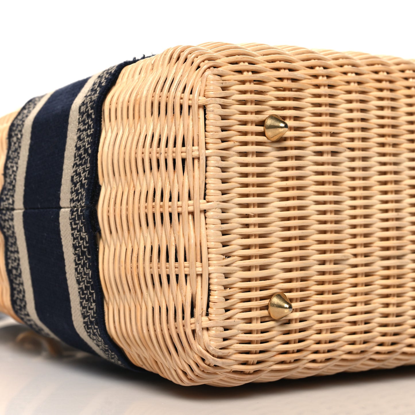 Wicker Oblique Medium Lady Dior Bag Blue