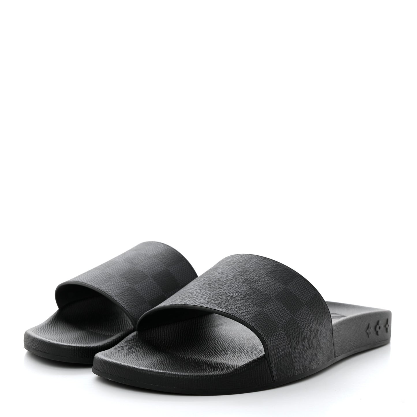 Rubber Damier Mens Waterfront Mules 7.5 Black