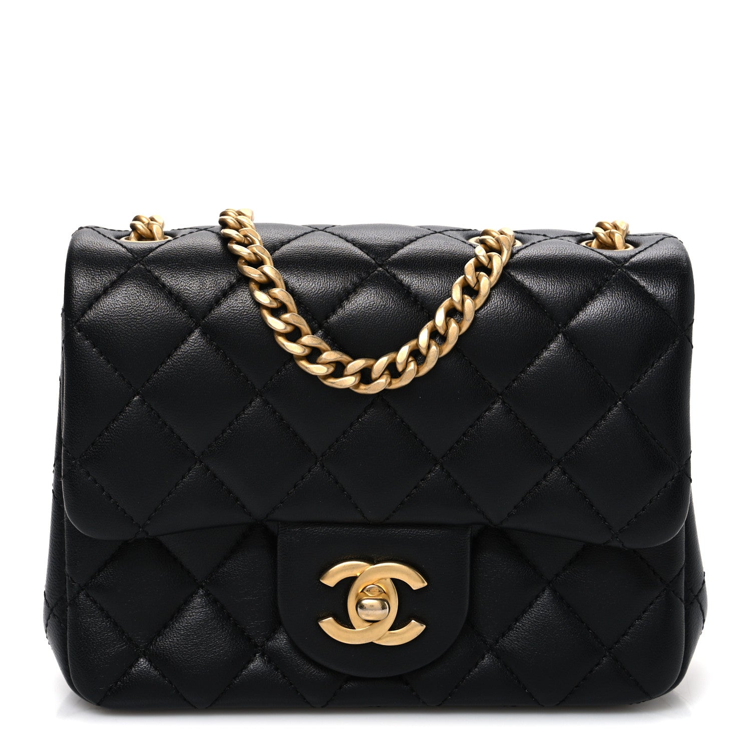 Chanel Lambskin Quilted Mini Sweet Camellia Flap Black 1857797