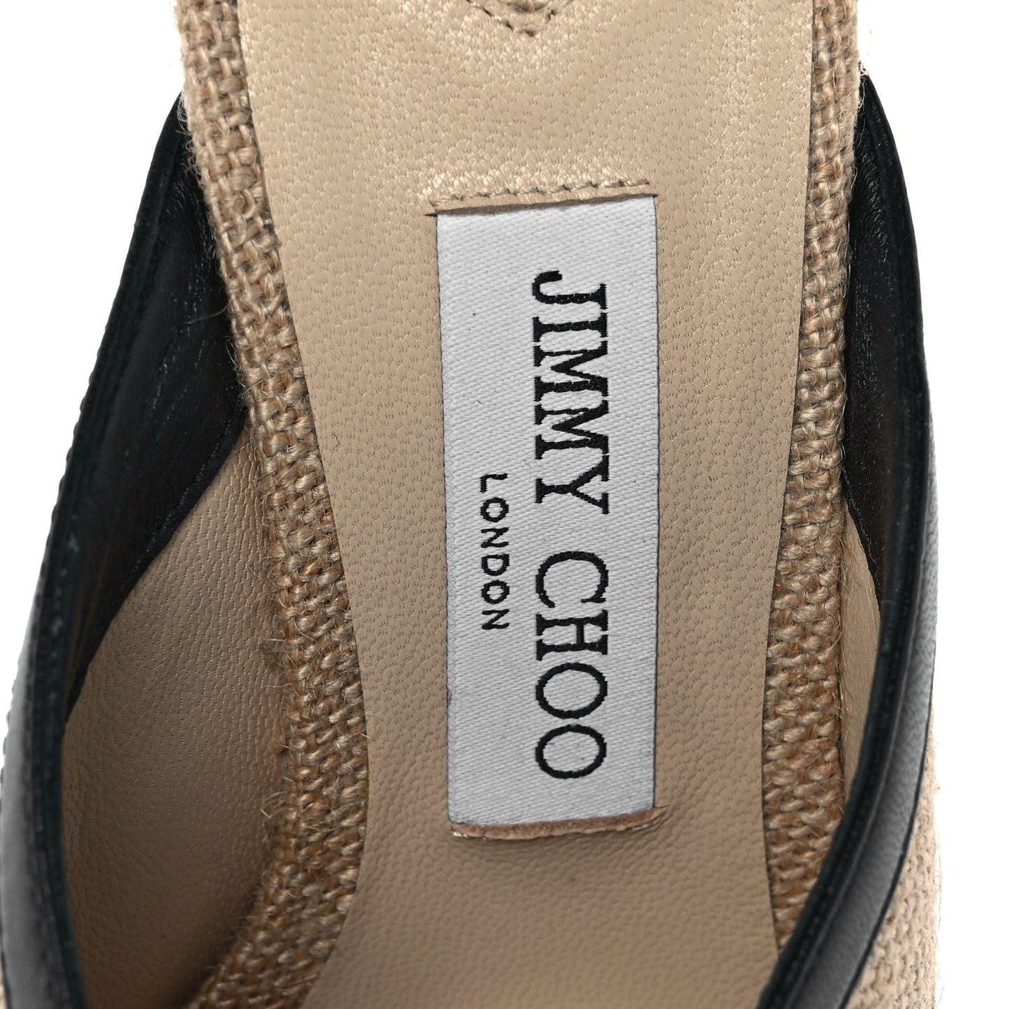 Canvas Calfskin Mules 39.5 Beige Black