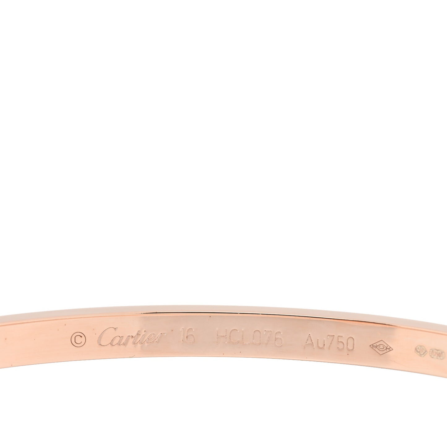 18K Pink Gold 6 Diamond Small LOVE Bracelet 16