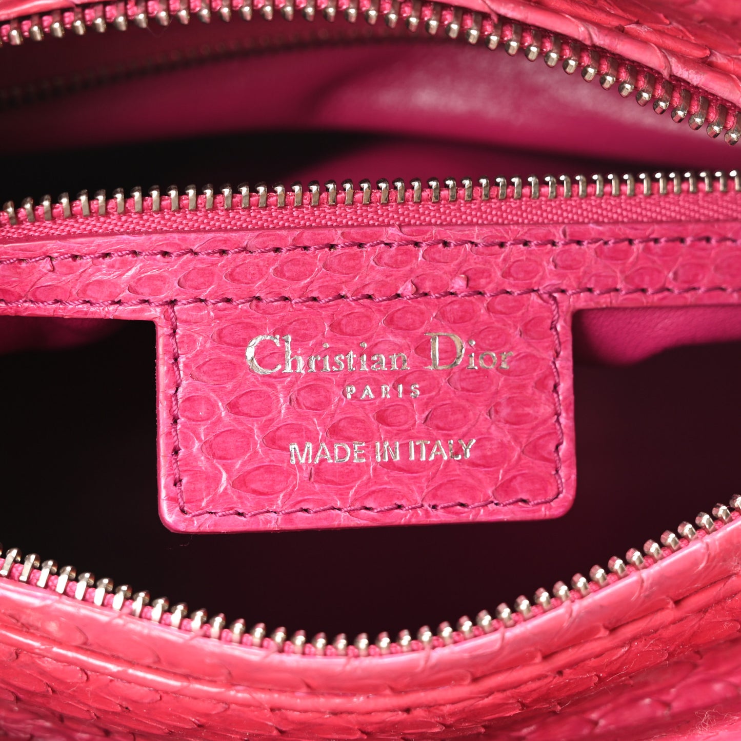 Snakeskin Medium Lady Dior Pink