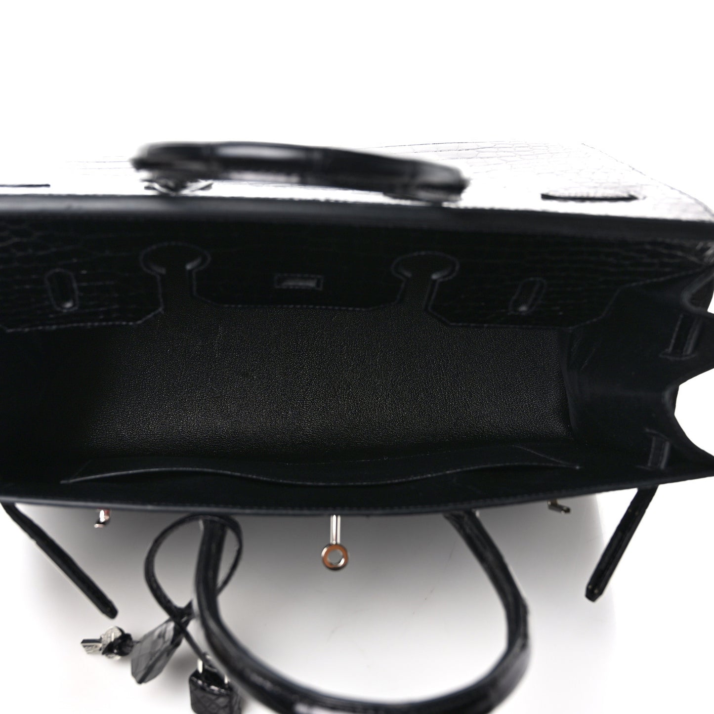 Shiny Porosus Crocodile Birkin Sellier 35 Black