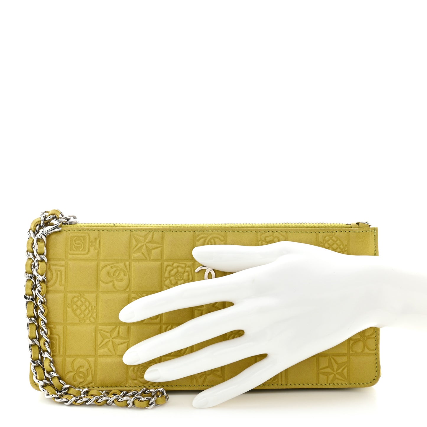 Lambskin Precious Symbols Pochette Chartreuse