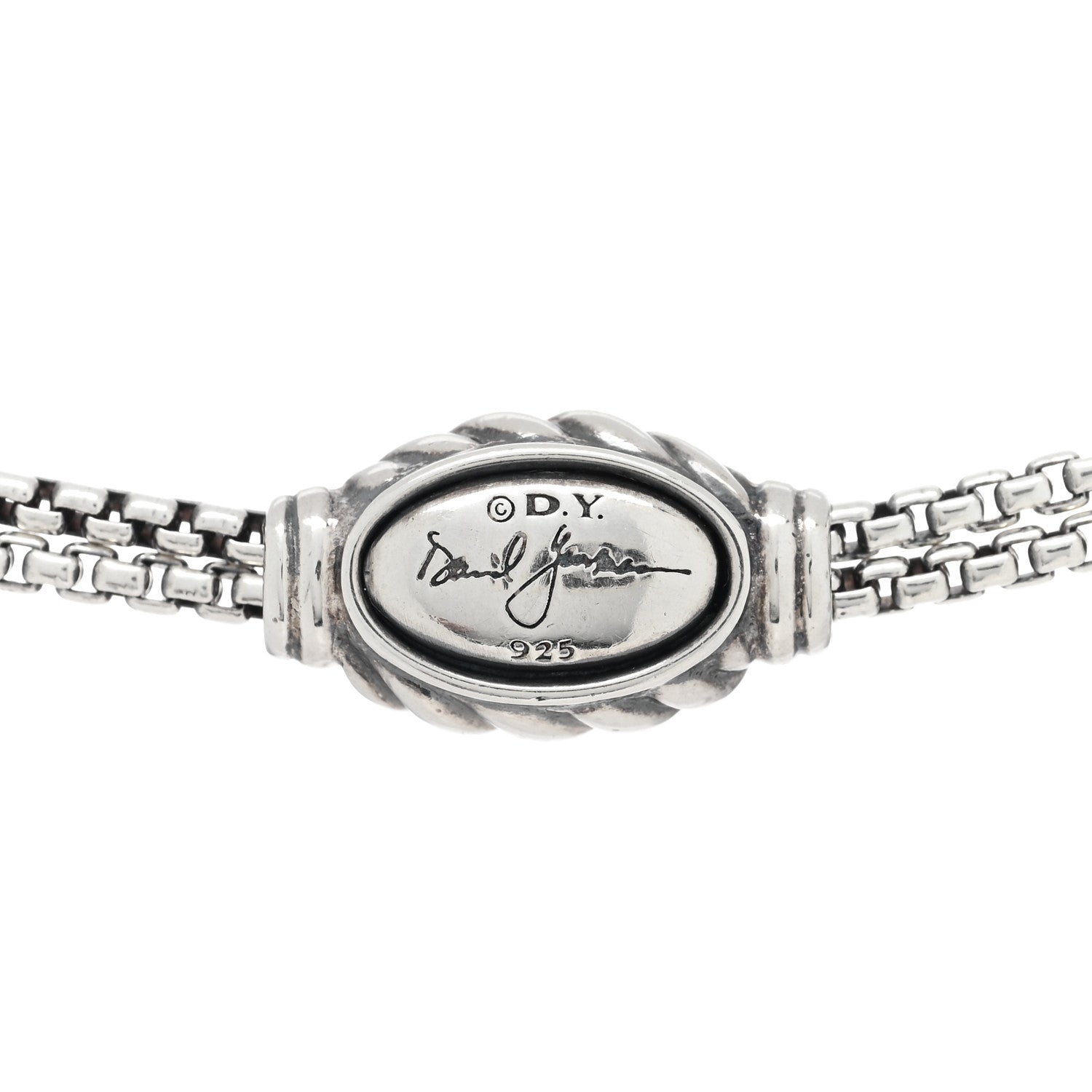 David Yurman Sterling Silver 14K Yellow Gold 28mm Crossover Pendant Necklace 4 of 4