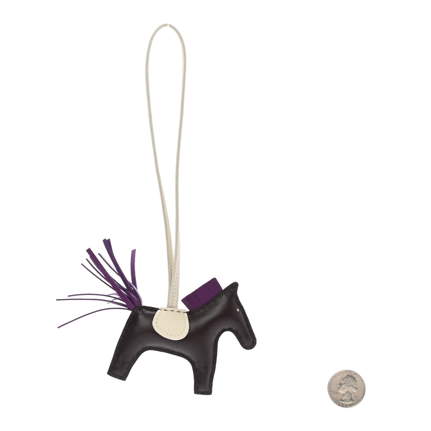 Milo Lambskin Grigri Rodeo Horse Bag Charm PM Rouge Sellier Craie Violet