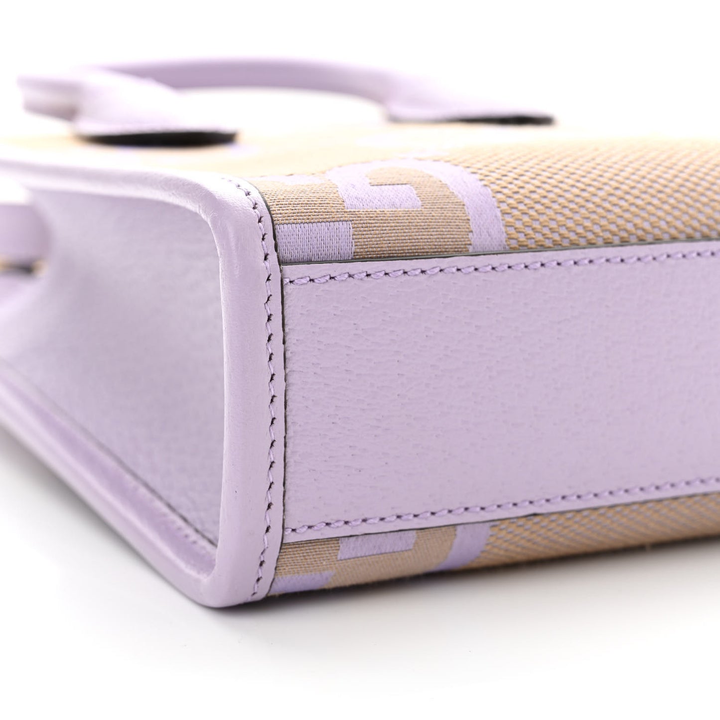 Monogram Jumbo GG Textured Dollar Calfskin Mini Tote Bag Beige Lapis