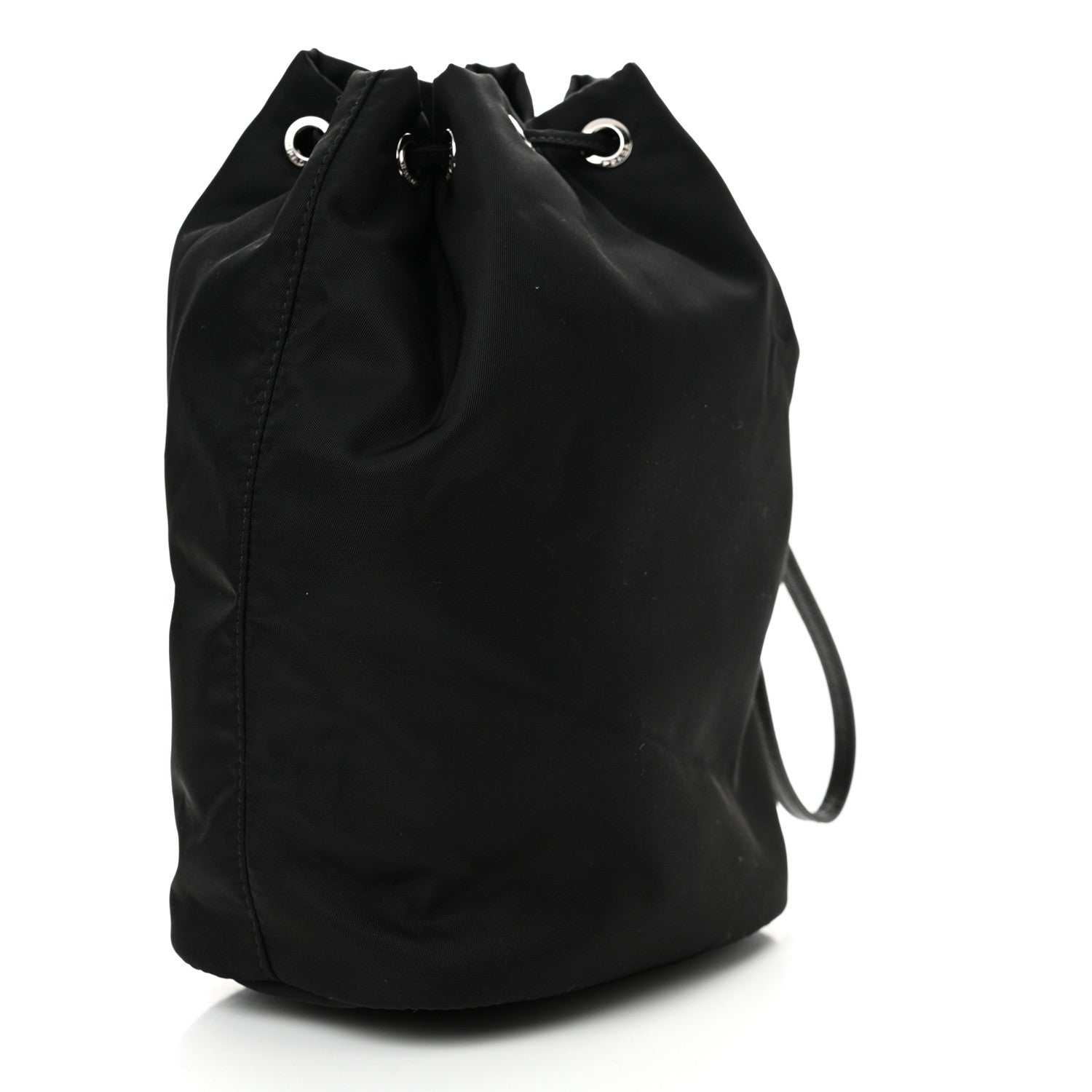 Prada Saffiano Tessuto Nylon Vela Bucket Wristlet Black 3 of 10