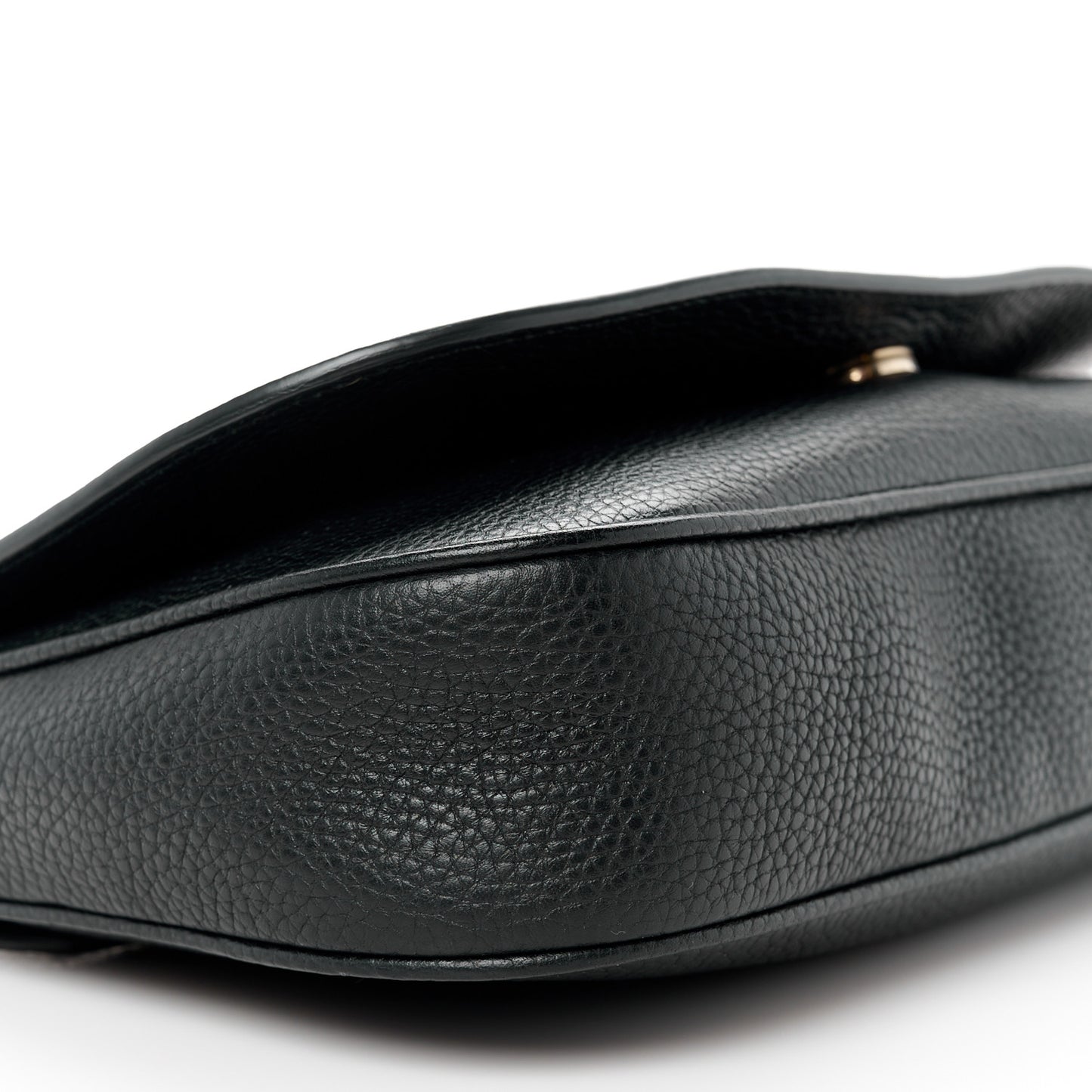 Pebbled Calfskin Medium Soho Flap Crossbody Black