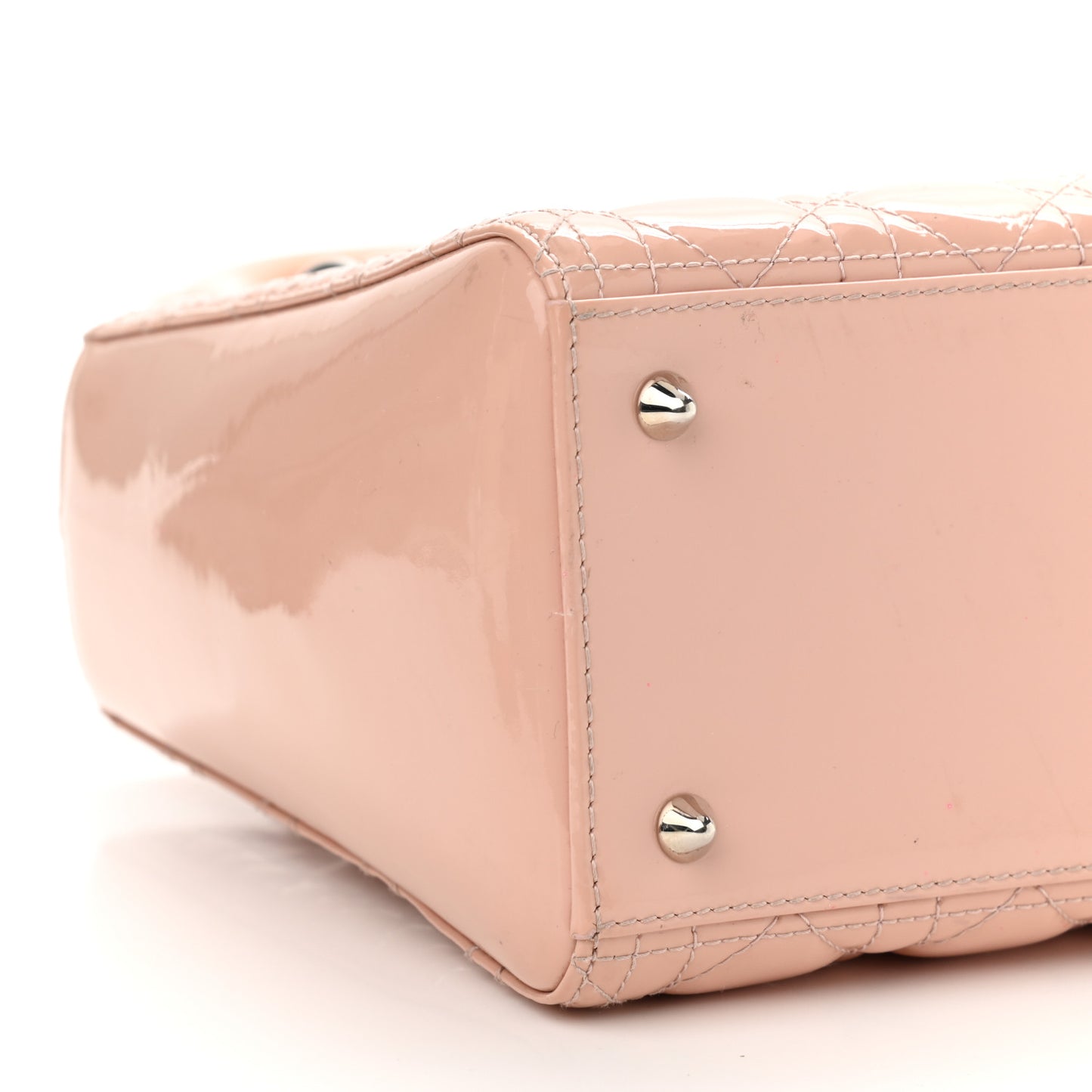 Patent Cannage Medium Lady Dior Rose Clair