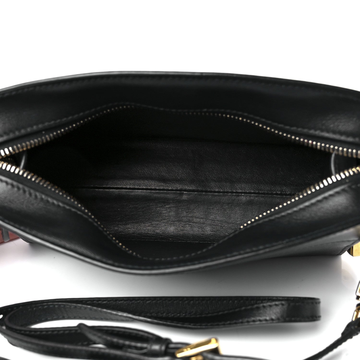 Prada Saffiano City Calfskin Esplanade Crossbody Bag Black 5 of 11
