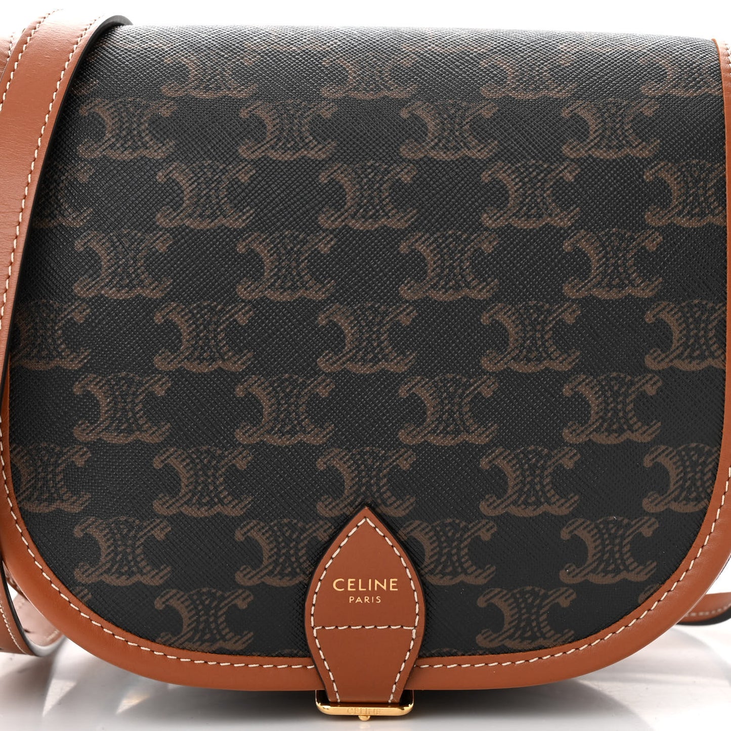 Triomphe Canvas Medium Folco Bag Tan