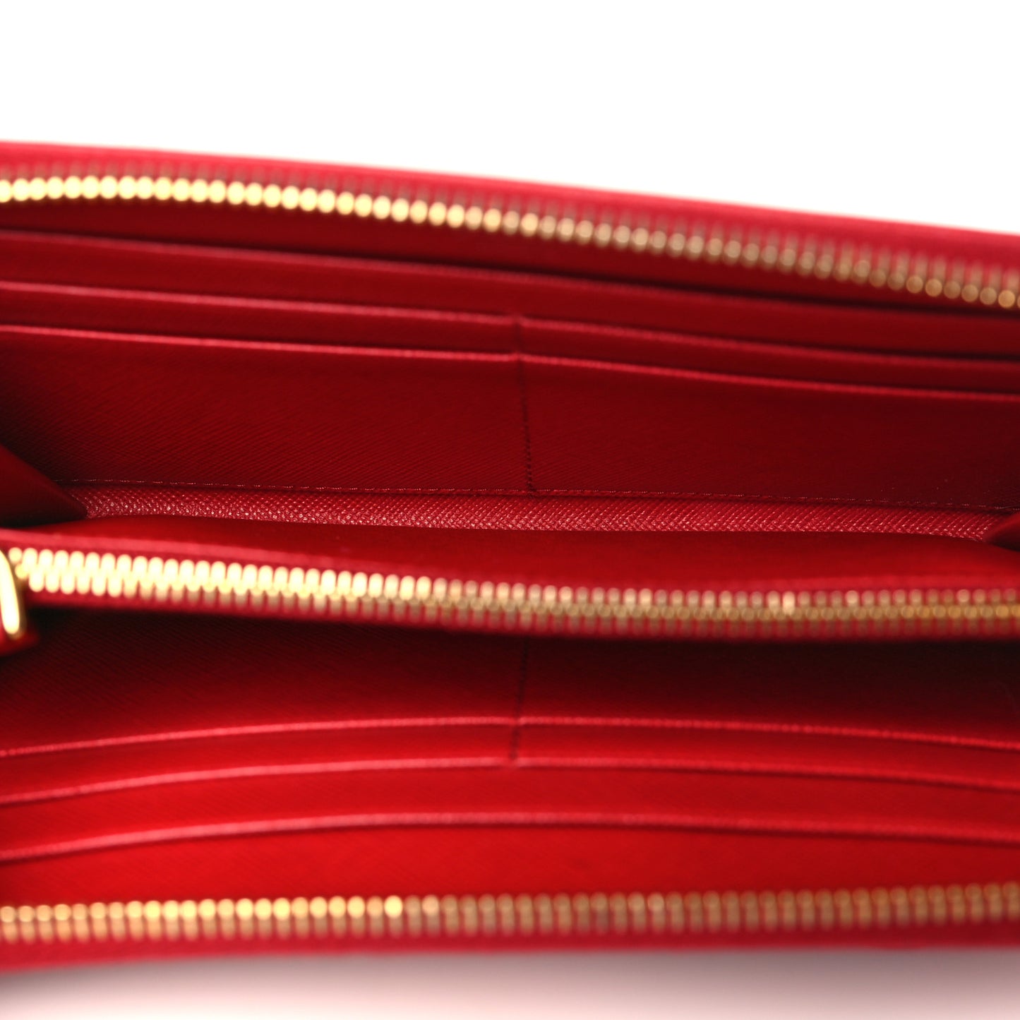 Saffiano Fiocco Bow Zip Around Wallet Fuoco