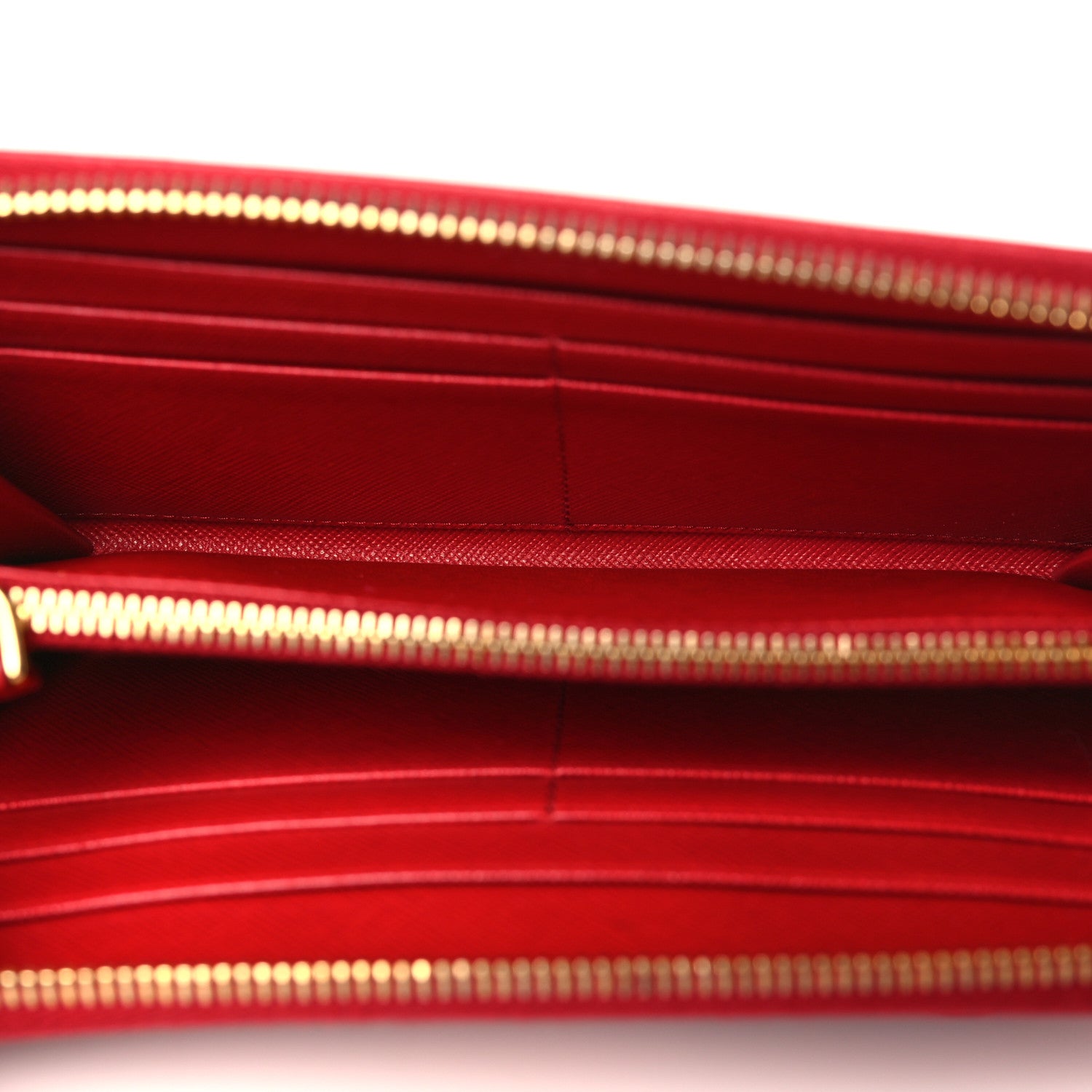 Prada Saffiano Fiocco Bow Zip Around Wallet Fuoco 5 of 8