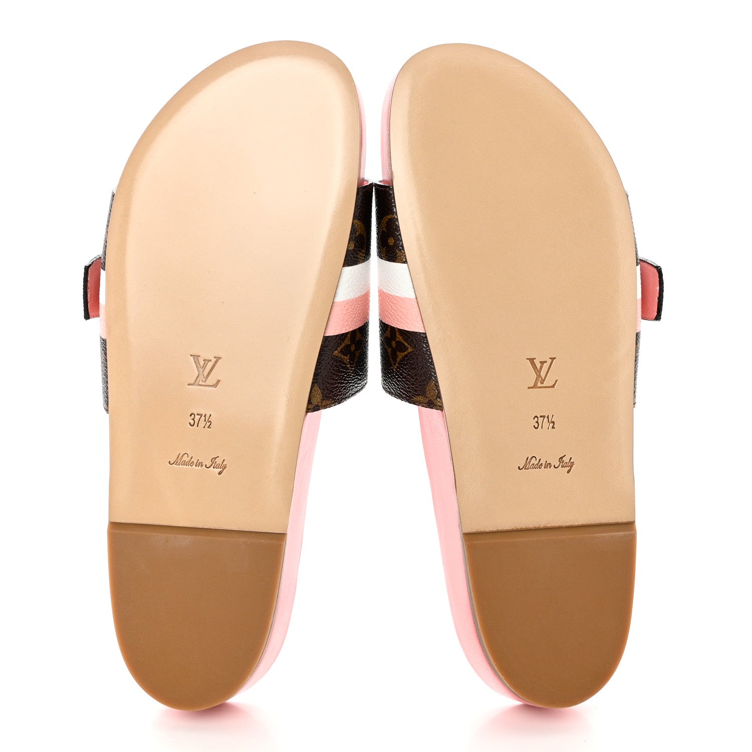 Louis Vuitton Patent Monogram Bom Dia Flat Mule 37.5 Rose White 6 of 9