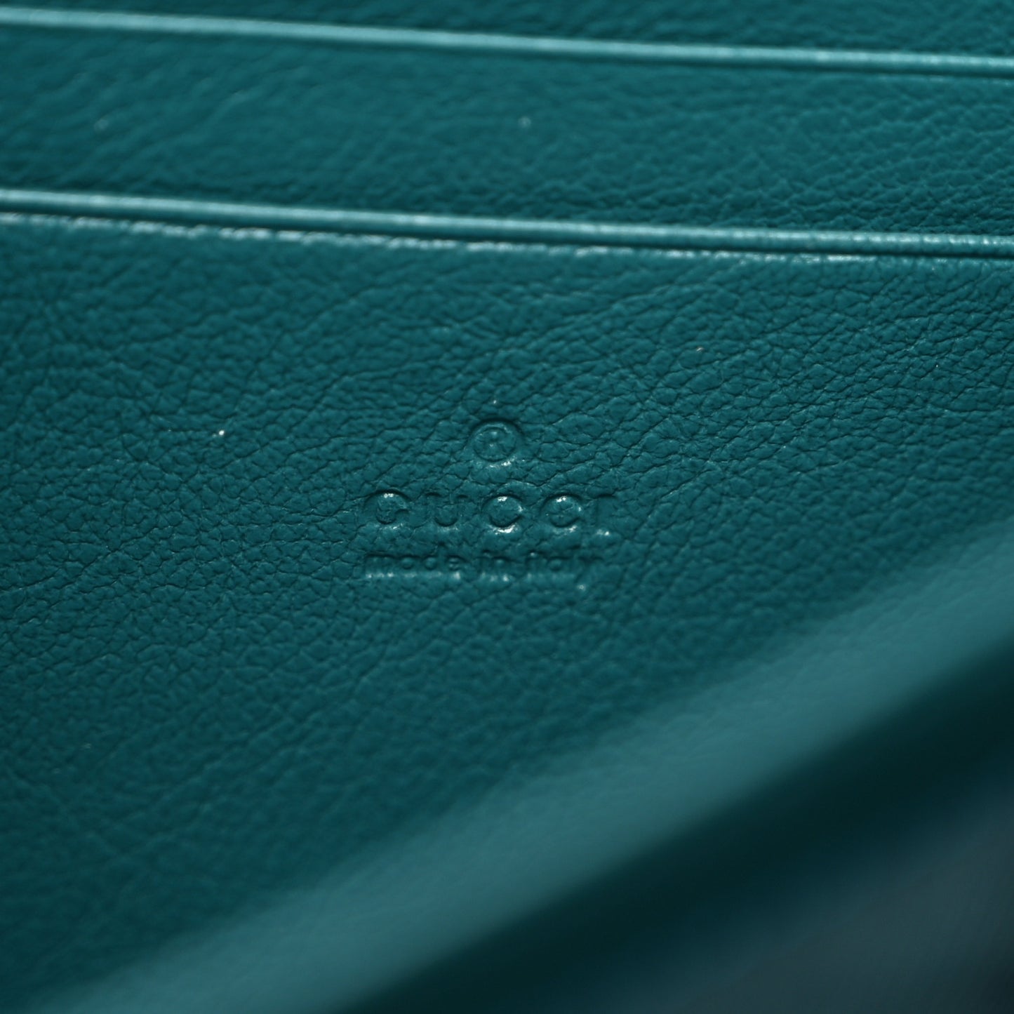 Azalea Calfskin Enamel Matelasse Diagonal Torchon GG Marmont Chain Wallet Imperial Blue Pavone