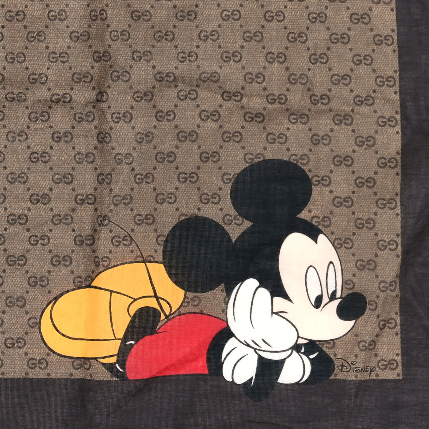 X DISNEY Mini Vintage GG Supreme Monogram Mickey Mouse Scarf Brown