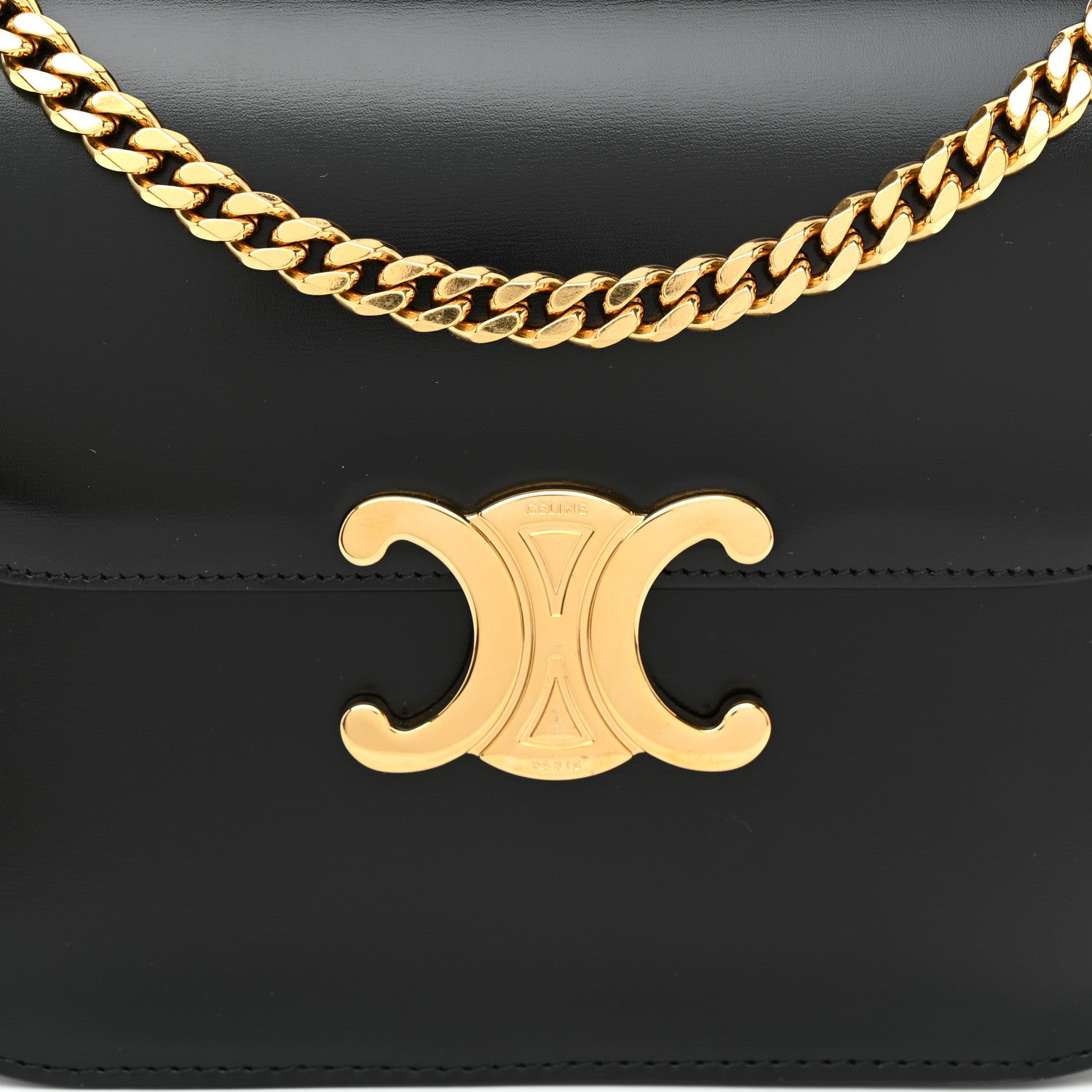 Celine Shiny Calfskin College Triomphe Black 7 of 10
