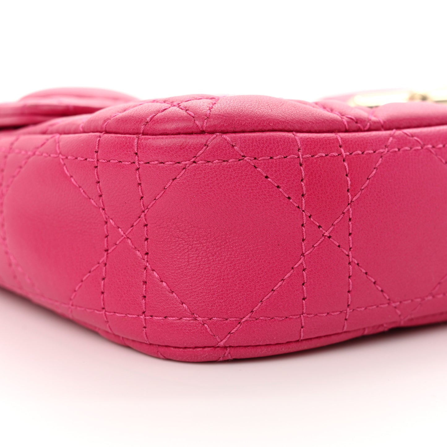 Lambskin Cannage Miss Dior Promenade Pouch Fuchsia