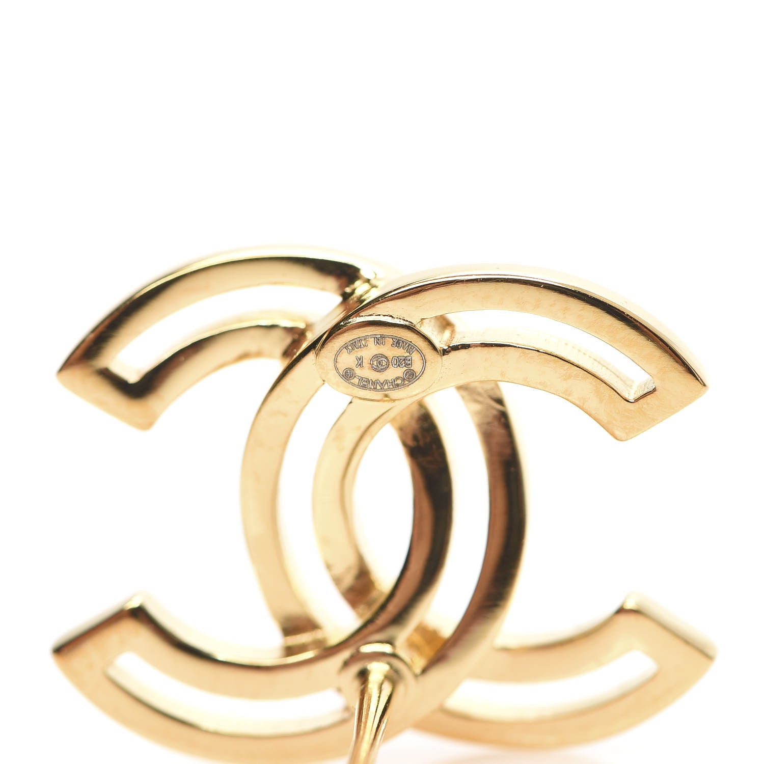 Chanel Metal Obazine CC Earrings Gold 4 of 4