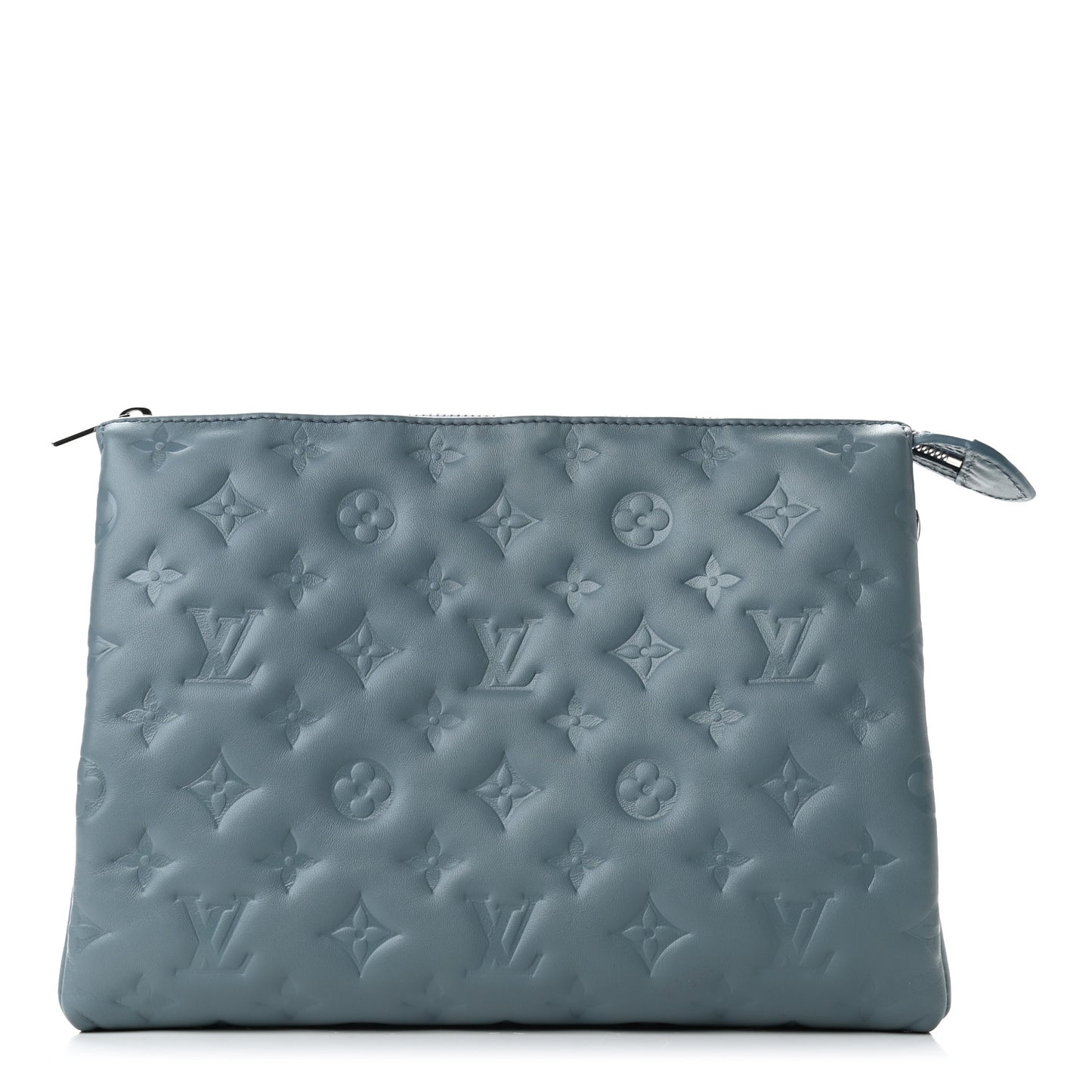 Lambskin Embossed Monogram Coussin PM Blue Glacier