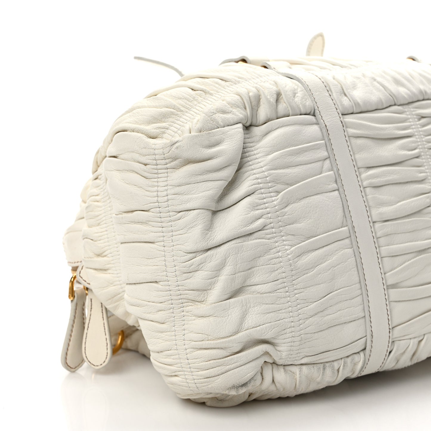 Nappa Gaufre Buckle Bowler Bianco