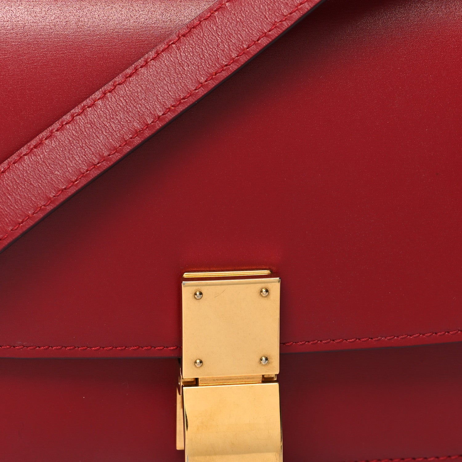 Celine Smooth Calfskin Small Classic Box Flap Bag Red 8 of 11