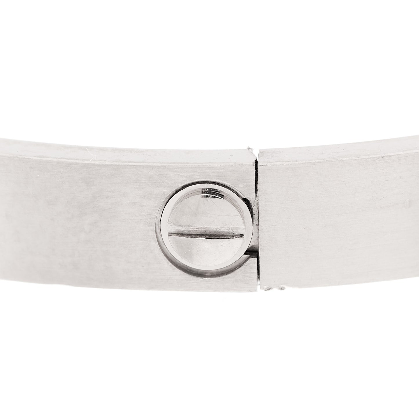 18K White Gold Brushed Finish LOVE Bracelet 19