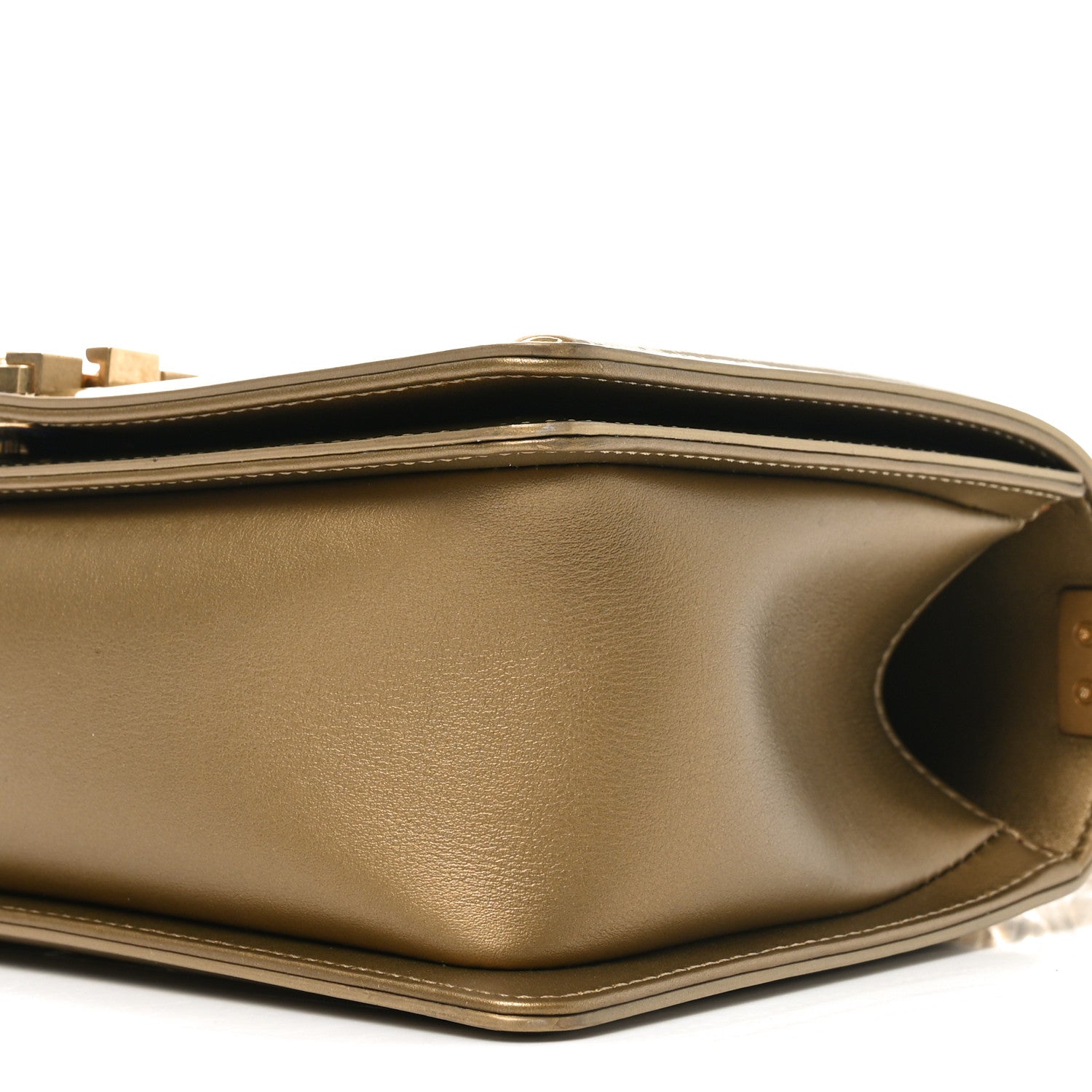 Chanel Metallic Patent Calfskin Quilted Medium Boy Flap Gold 10 of 11