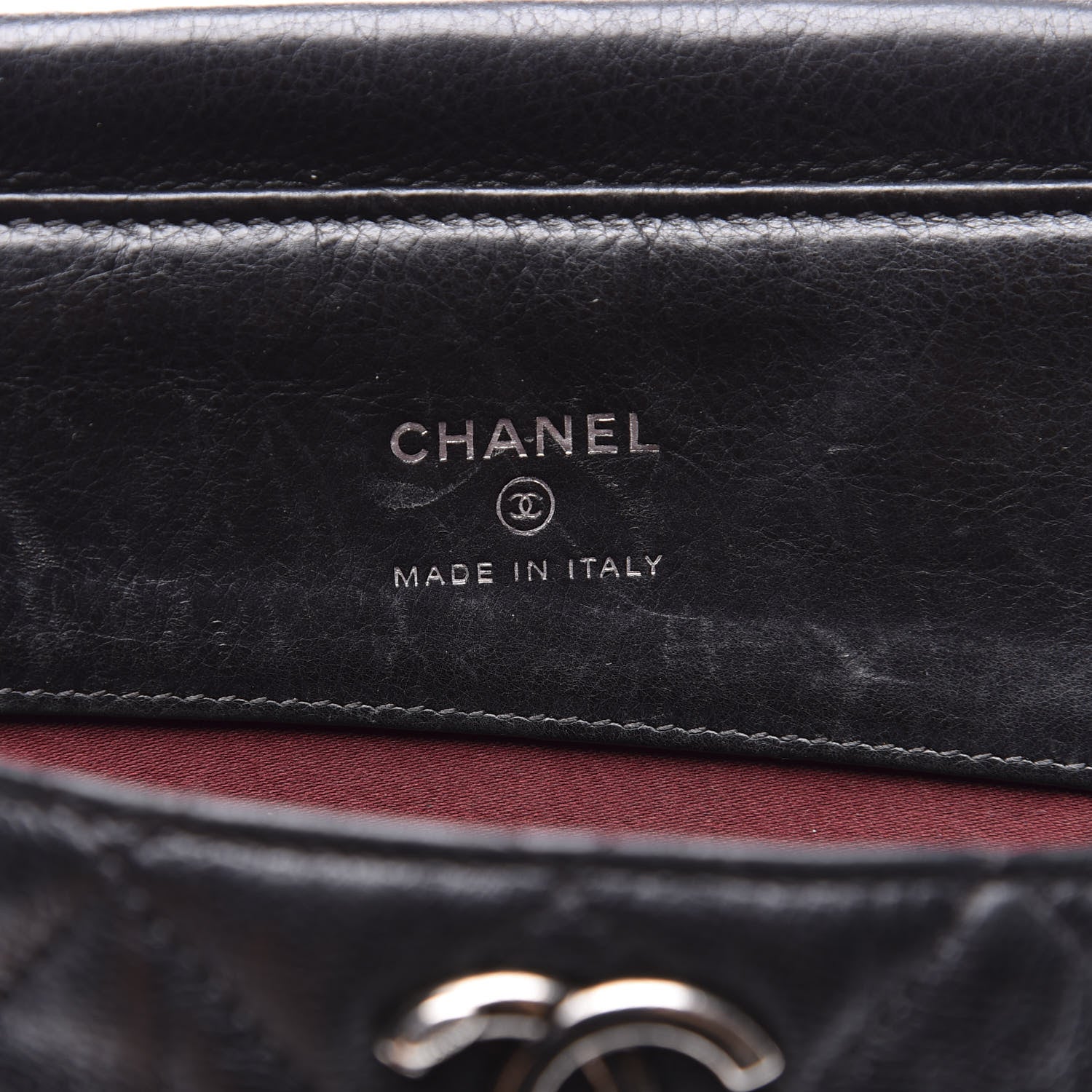 Chanel Calfskin Quilted CC Waiter Clutch Clutch With Chain Black 6 of 16