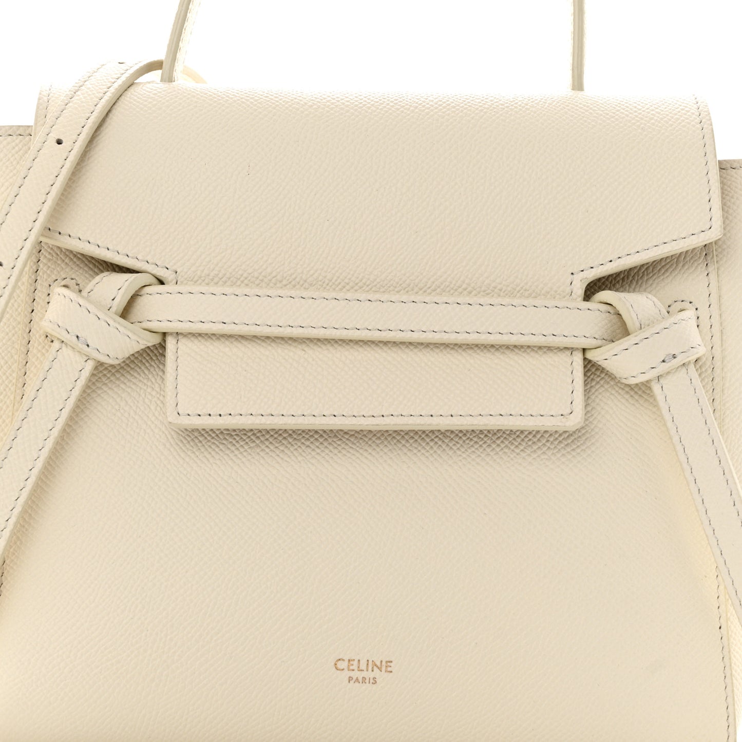 Grained Calfskin Nano Belt Bag Chalk
