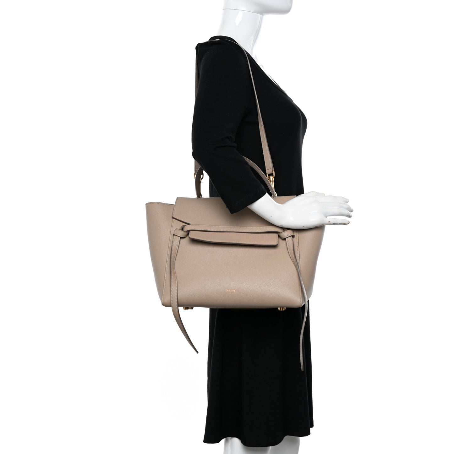 Grained Calfskin Mini Belt Bag Light Taupe