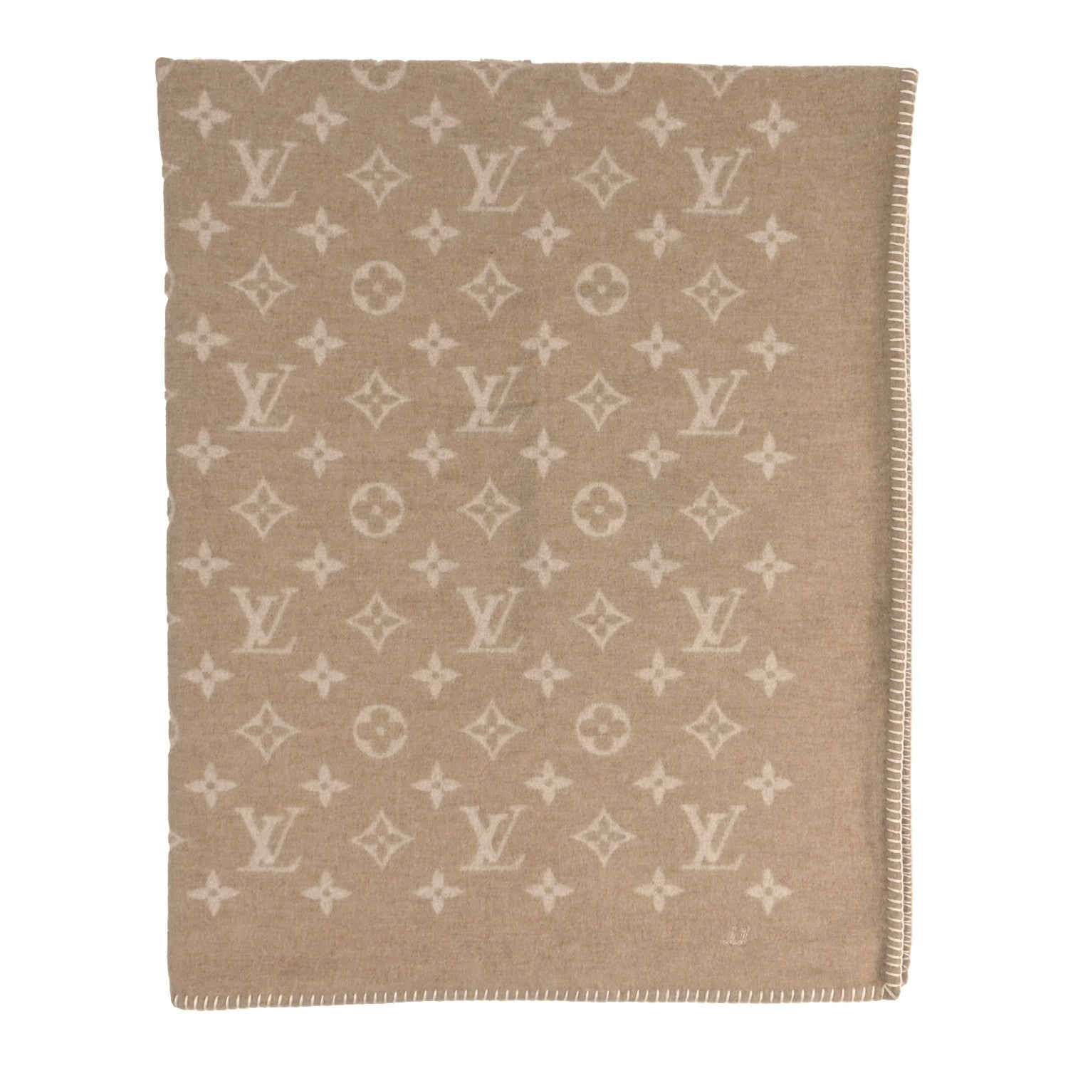 Louis Vuitton Wool Cashmere Monogram Blanket Beige 1 of 4