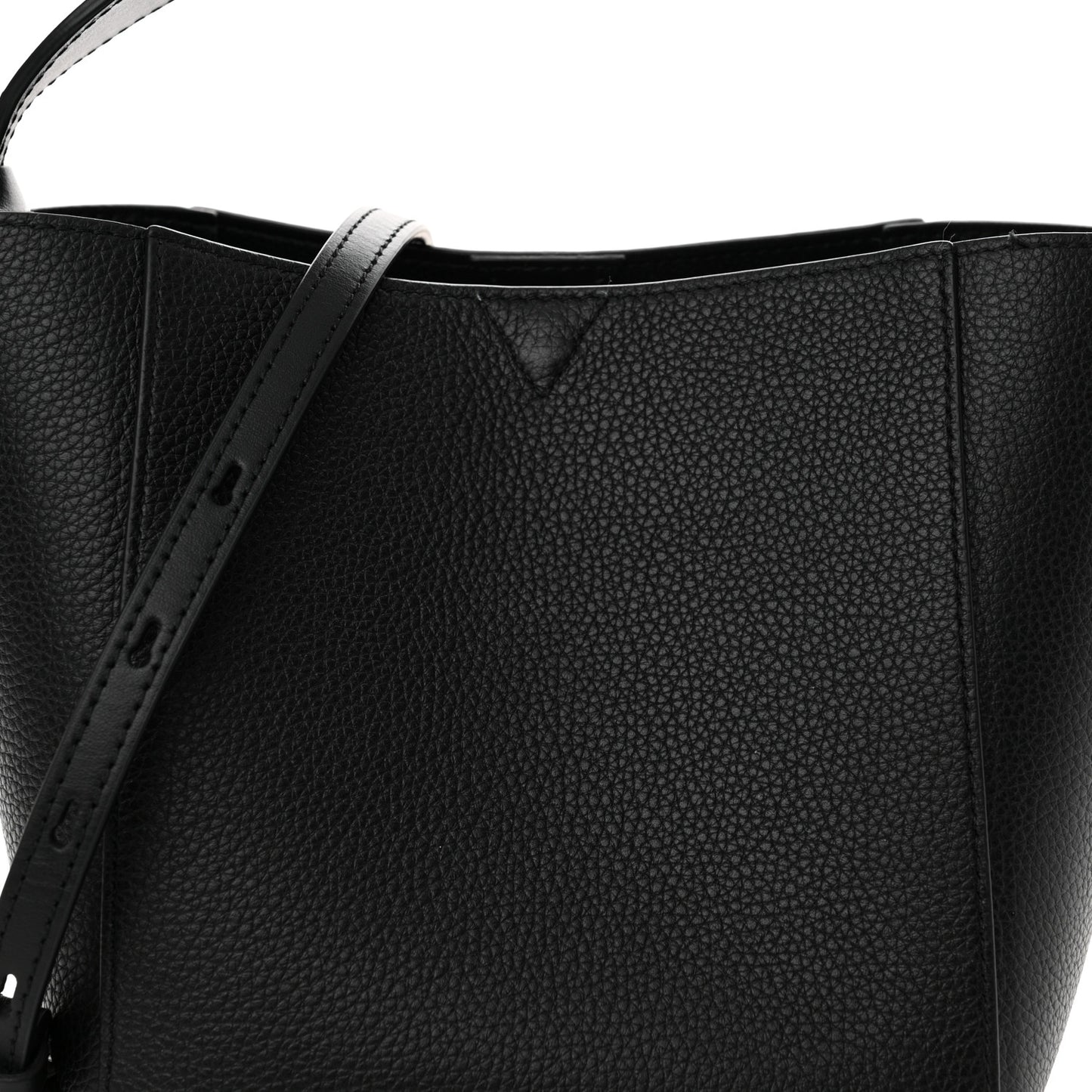 Calfskin Empire Spike Studded Mini Cabachic Bucket Bag Black
