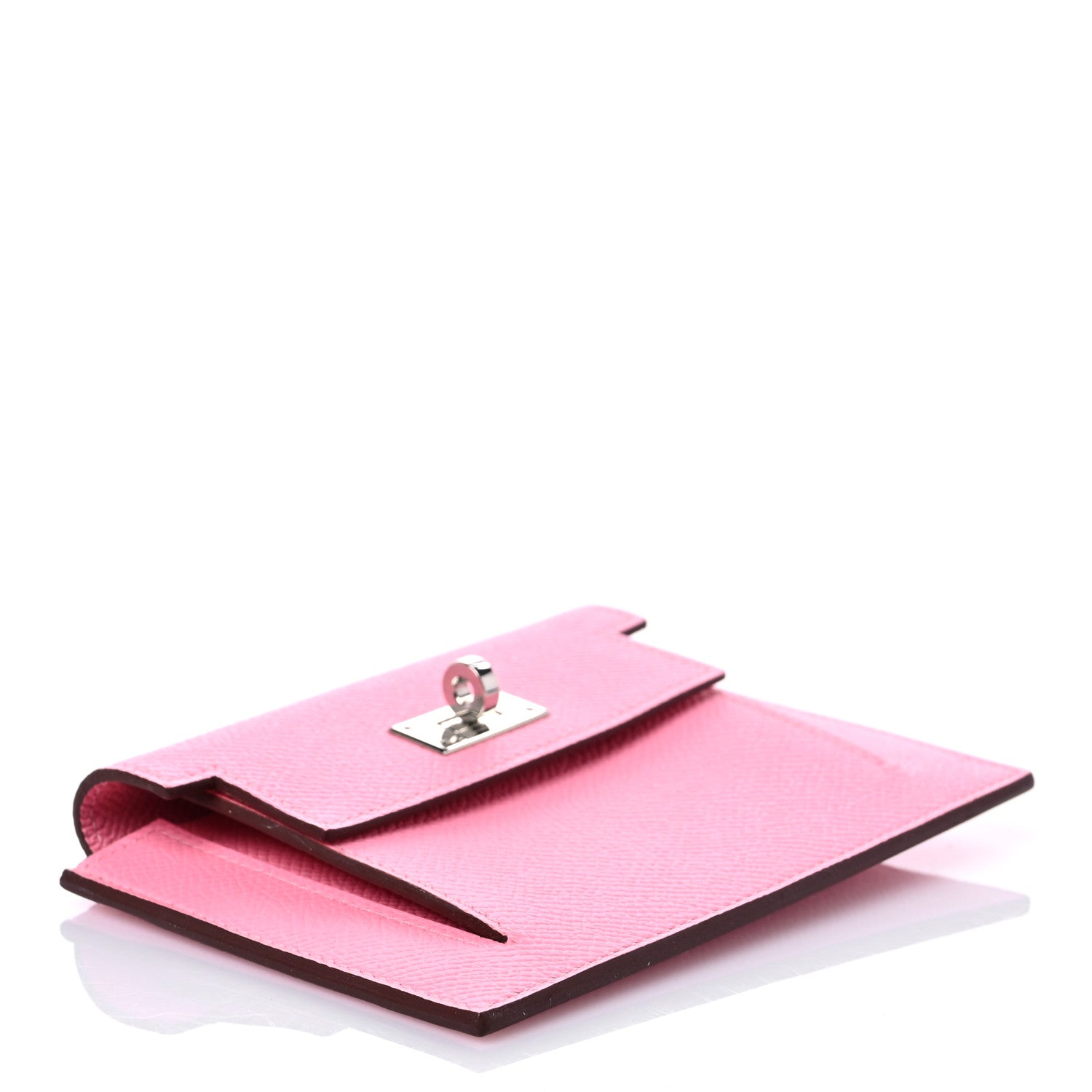 Hermes Epsom Kelly Pocket Compact Wallet Rose Confetti 4 of 7