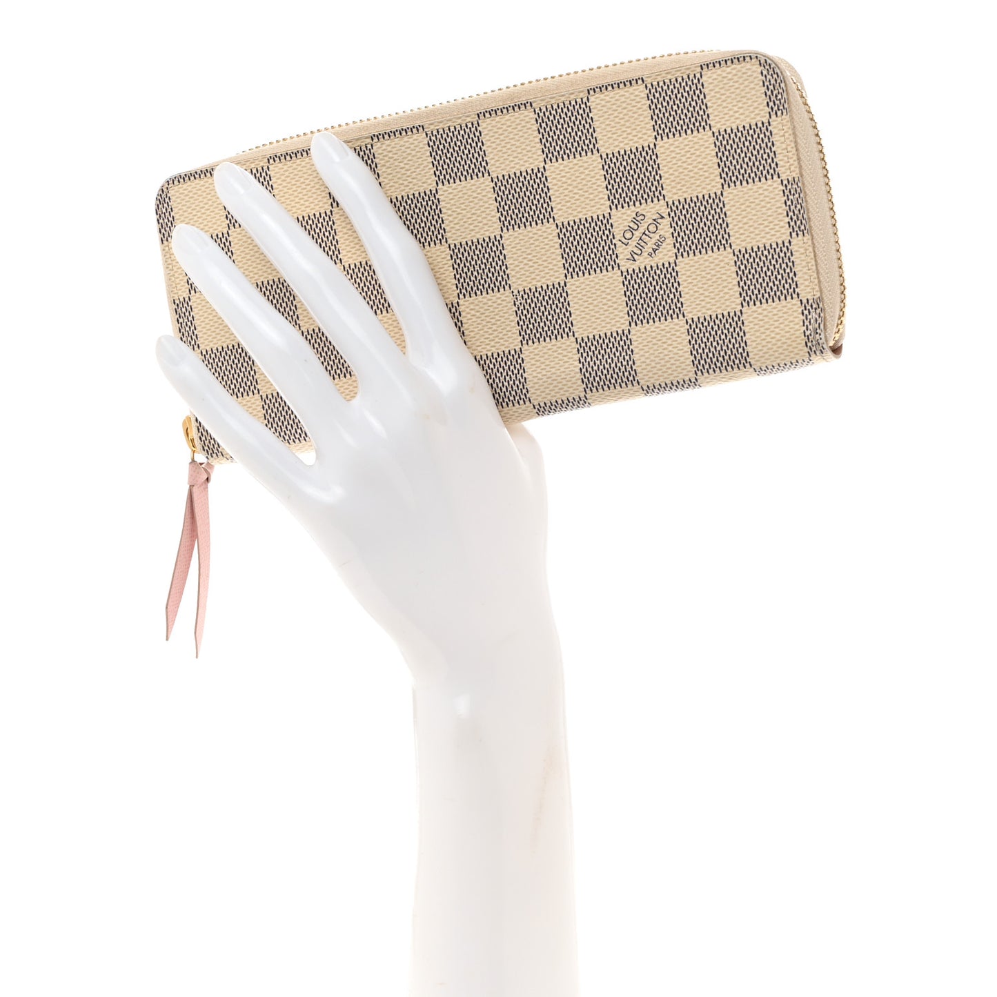 Damier Azur Clemence Wallet Rose Ballerine