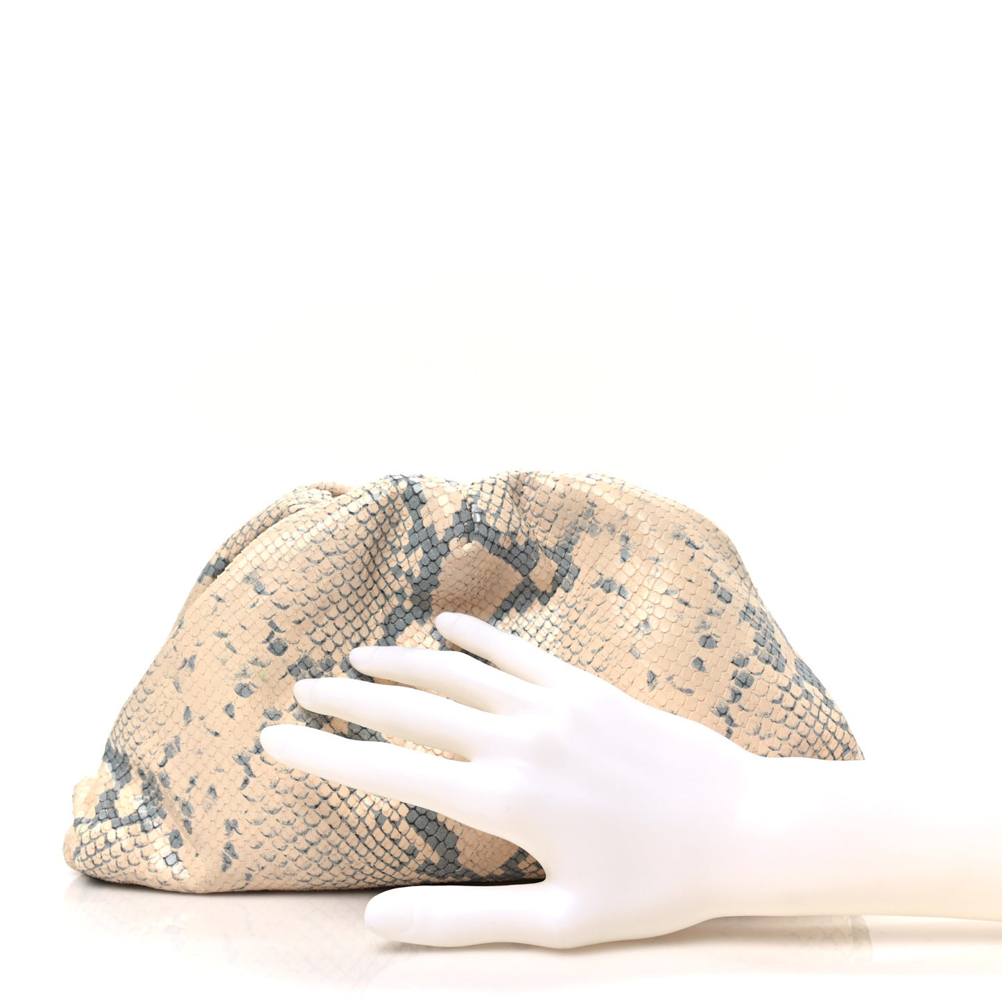 Goatskin Python Embossed Teen Pouch Cantaloupe