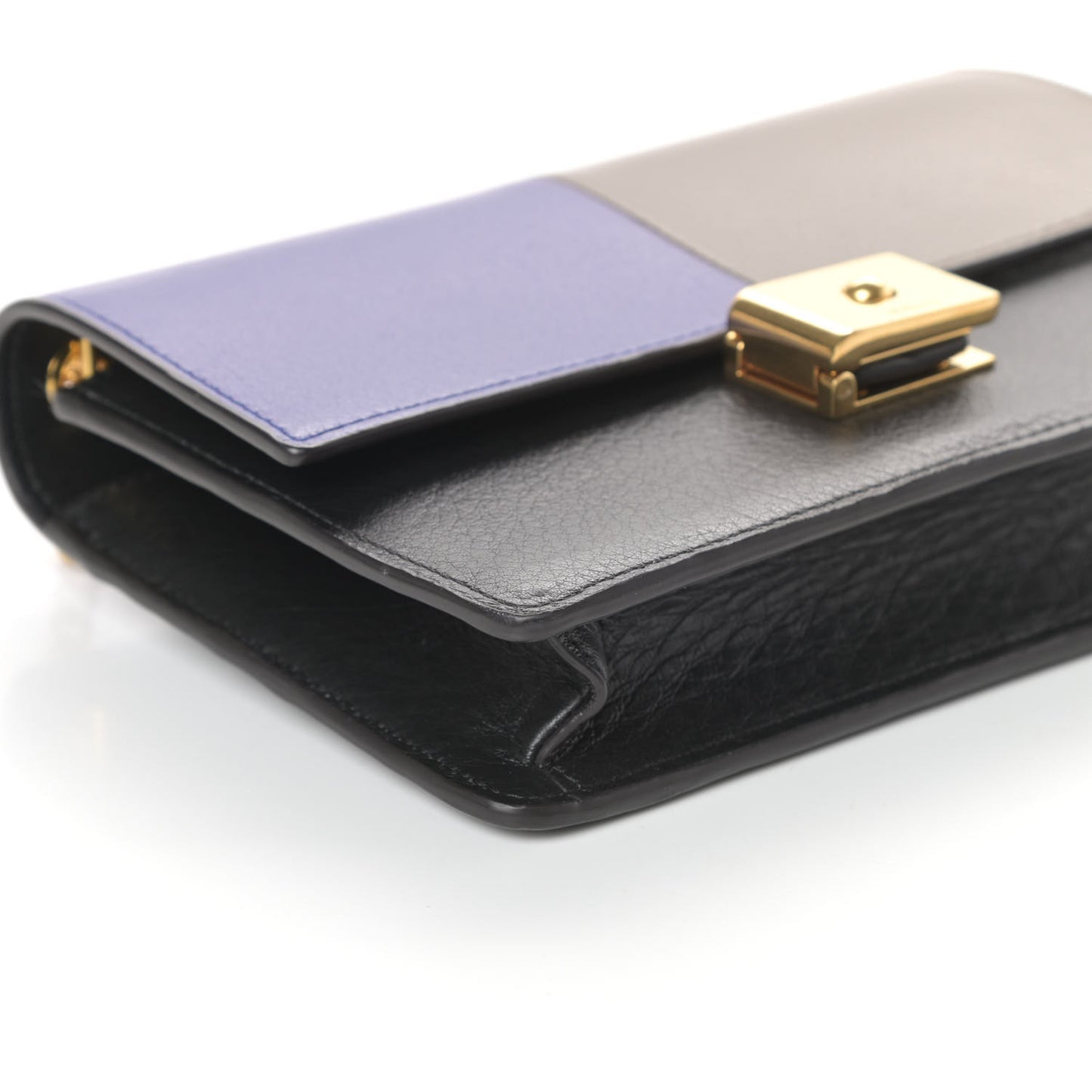 Smooth Calfskin Cheyne Clutch Indigo Clay Black