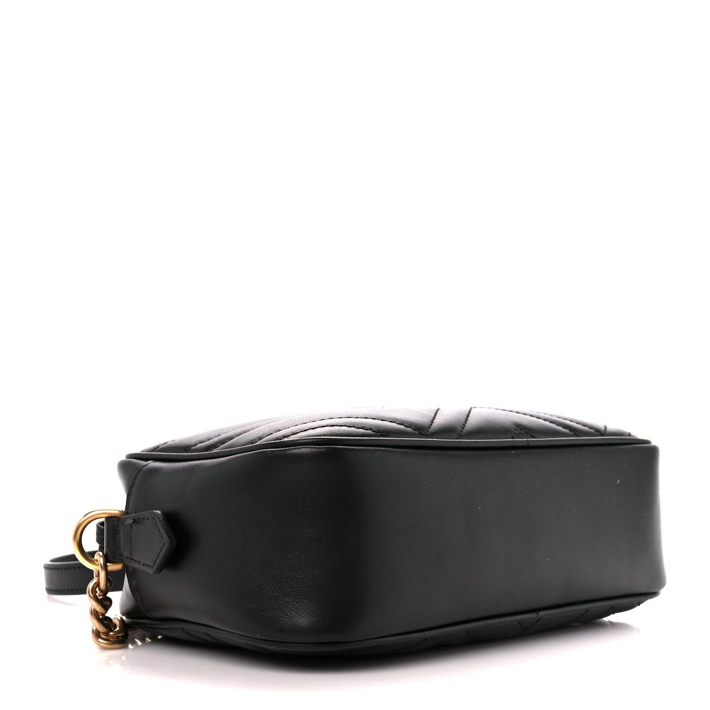 Calfskin Matelasse Small GG Marmont Chain Shoulder Bag Black
